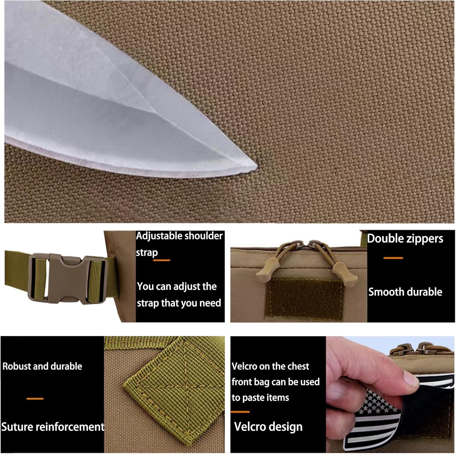 Ousawig Bolsa de pecho Radio Arnés de pecho UtilityTactical Molle Chest Rig Bag EDC Bolsa de pecho Holster Bolsa de pecho de dos vías Radio Walkie