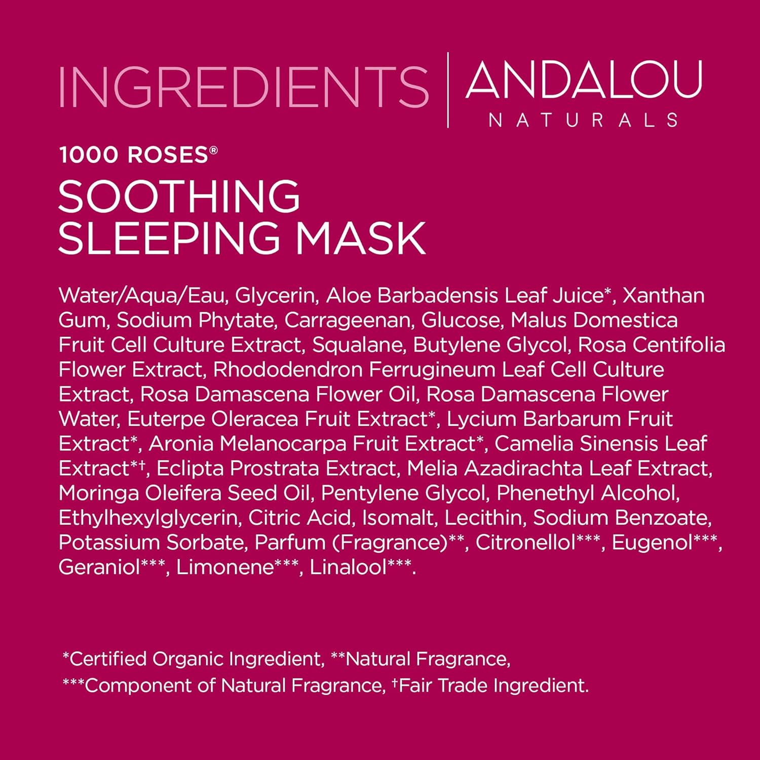 Mascarilla calmante para dormir 1000 ROSES