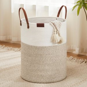 Cesta de cuerda de algodón para la ropa sucia, 58 litros, plegable, cesta de almacenamiento de ropa para mantas, organización de lavanderÃa, Cesta de cuerda de algodón para la ropa sucia, 58 litros, plegable, cesta de almacenamiento de ropa para mantas, organización de lavanderÃa,