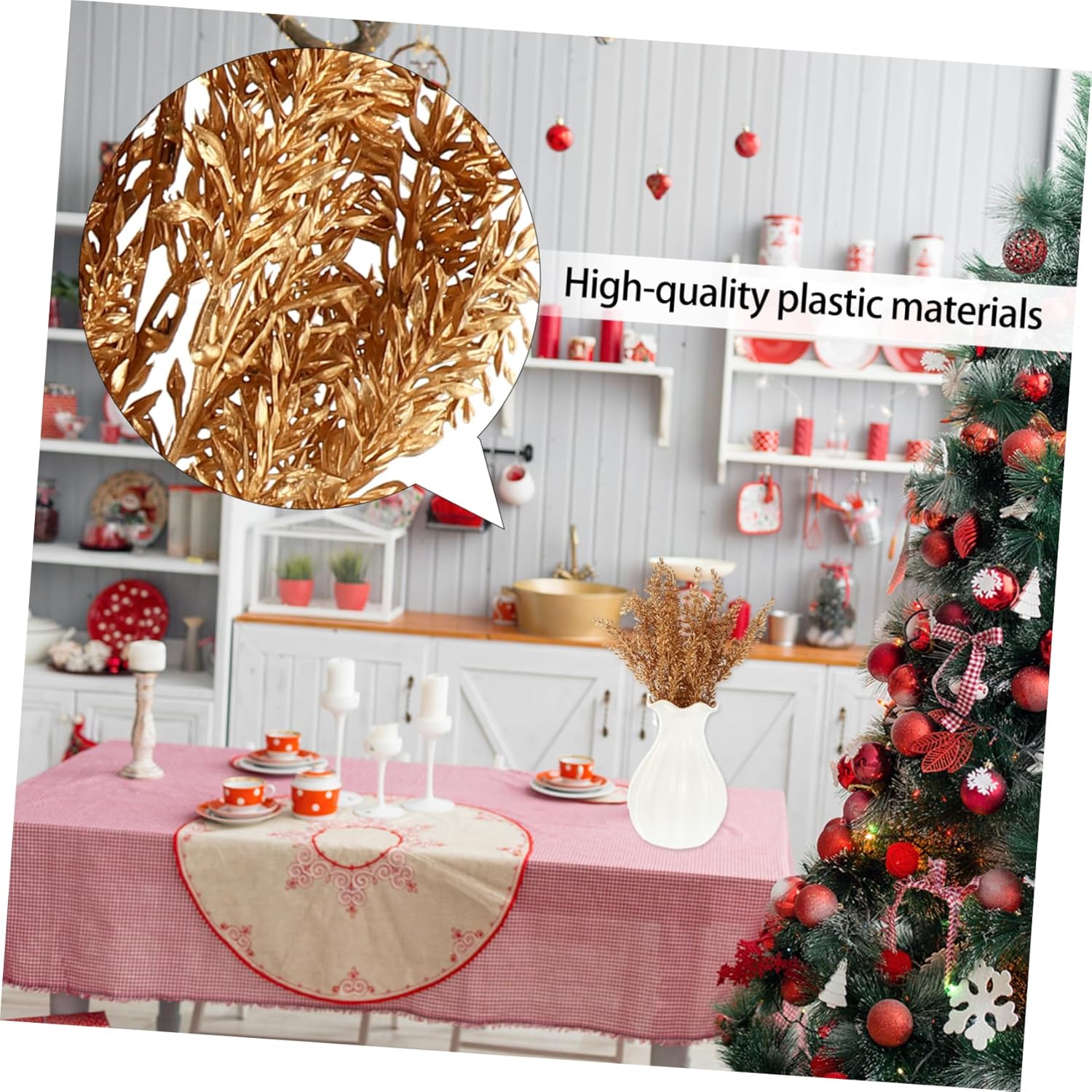 Abaodam 3 Sets 2pcs Christmas Decorations Household Artificial red Fruit Plant Gold Decor Plastic Flower Wedding Flowers Wedding The Flowers