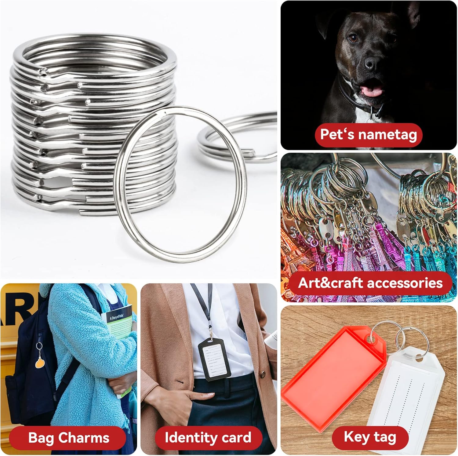 MAQIHAN 200pcs Key Ring – Metal Key Chain Ring For Keychain Of Home Car School Office Diy Crafts Dog Ring And Other Keys Attachment 1 Inch.