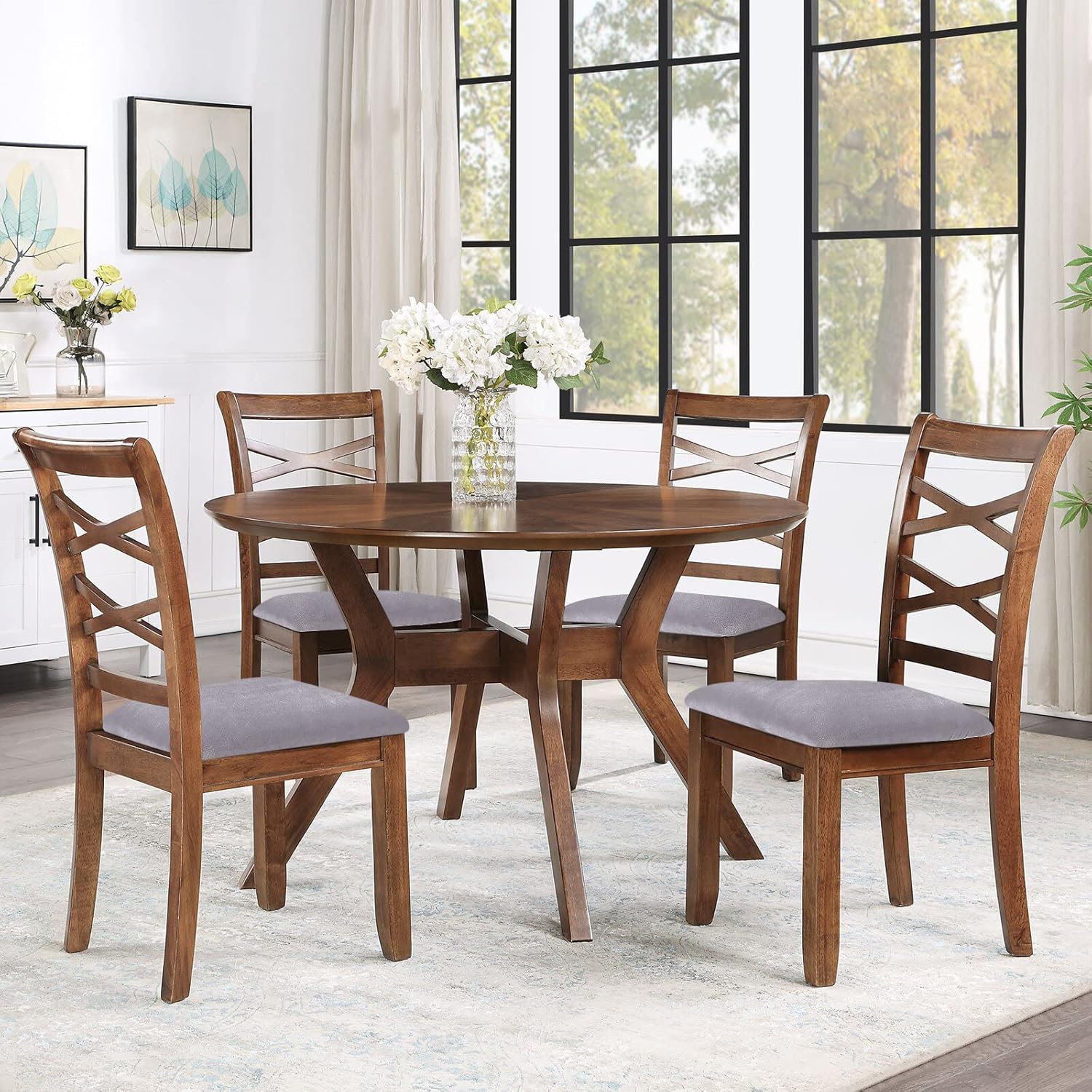 Smiry – Originales fundas para asiento de silla de comedor, de terciopelo, con lazos, desmontables, lavables, elásticas, protectoras