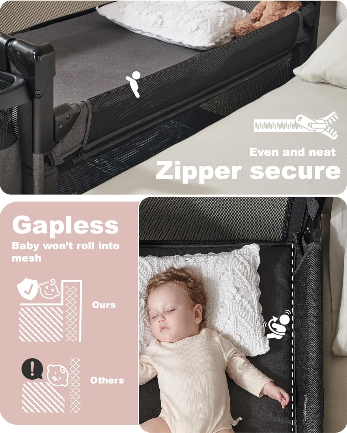 AirClub Moisés 4 en 1 para bebé, cuna para bebé, cama para cuna, patio de recreo, cambiador de pañales portátil, cuna para bebé recién nacido