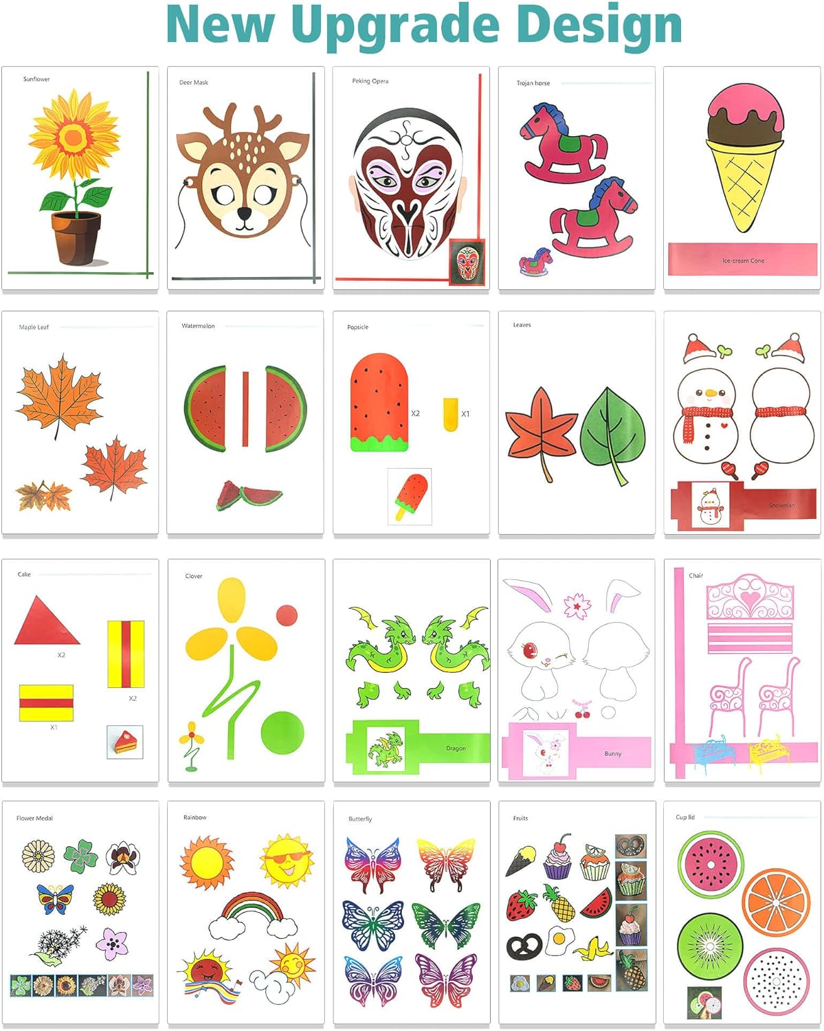 Libro de dibujo de pintura con bolígrafo 3D, plantillas de papel grueso de 40 patrones reutilizables de colores con dos placas transparentes,