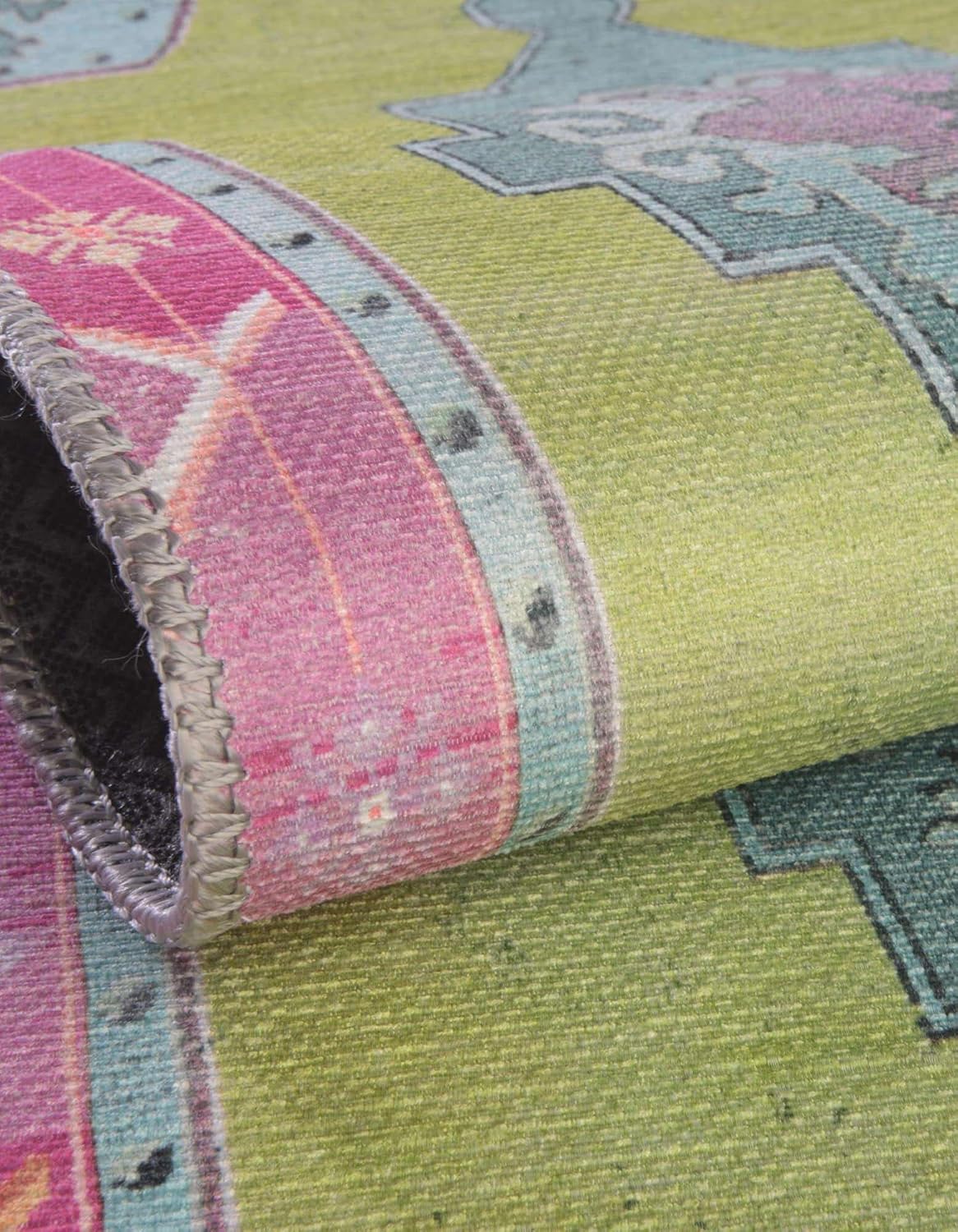 Unique Loom Timeless Collection – Alfombra de área – Thomas (2′ x 3′ 1″ ovalada, verdemarfil)