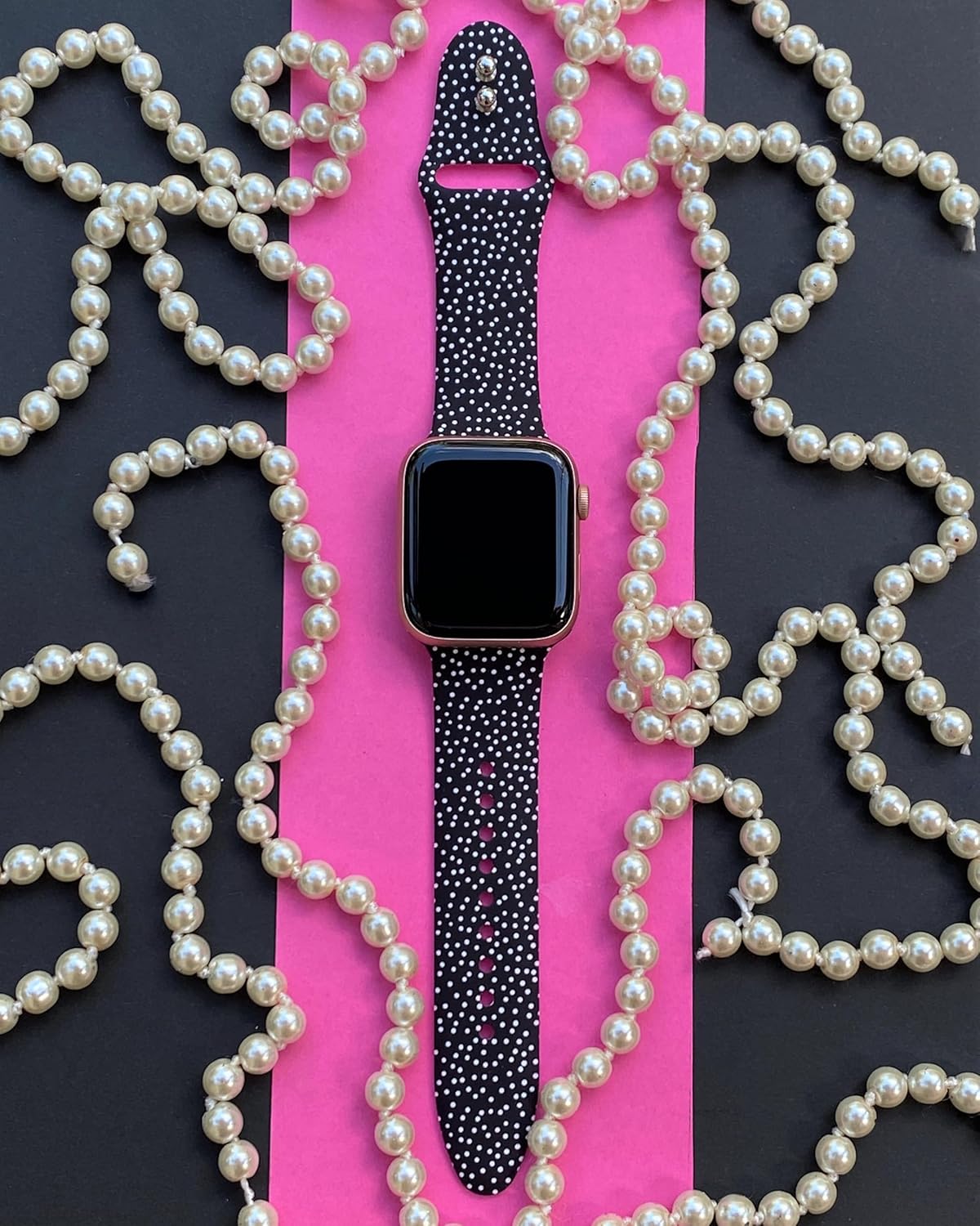 FoxiBands Correa de reloj floral  Compatible con correas iWatch de 1.772 pulgadas, 1.732 pulgadas, 1.654 pulgadas, 1.614 pulgadas, 1.575 pulgadas,