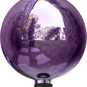 Alpine Corporation Globo de cristal para interiores y exteriores, 10 pulgadas de diámetro, decoración festiva para patio, color morado Alpine Corporation Globo de cristal para interiores y exteriores, 10 pulgadas de diámetro, decoración festiva para patio, color morado
