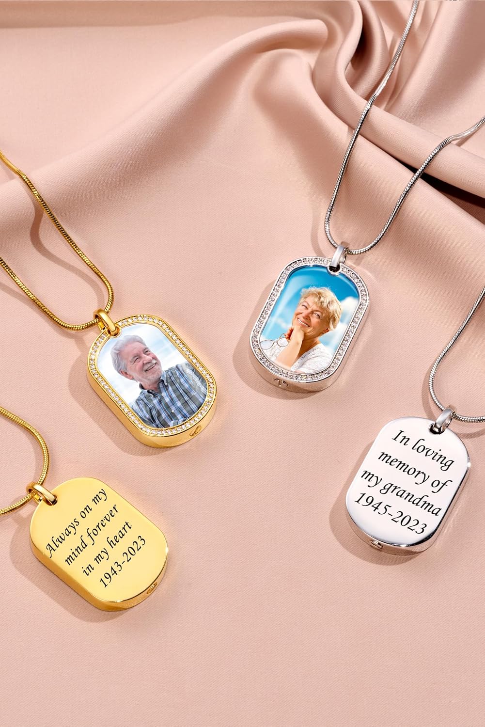 Fanery sue Collar de urna para cenizas humanas, collar de urna de cristal de corazón para cenizas, collar de urna personalizado para cenizas con