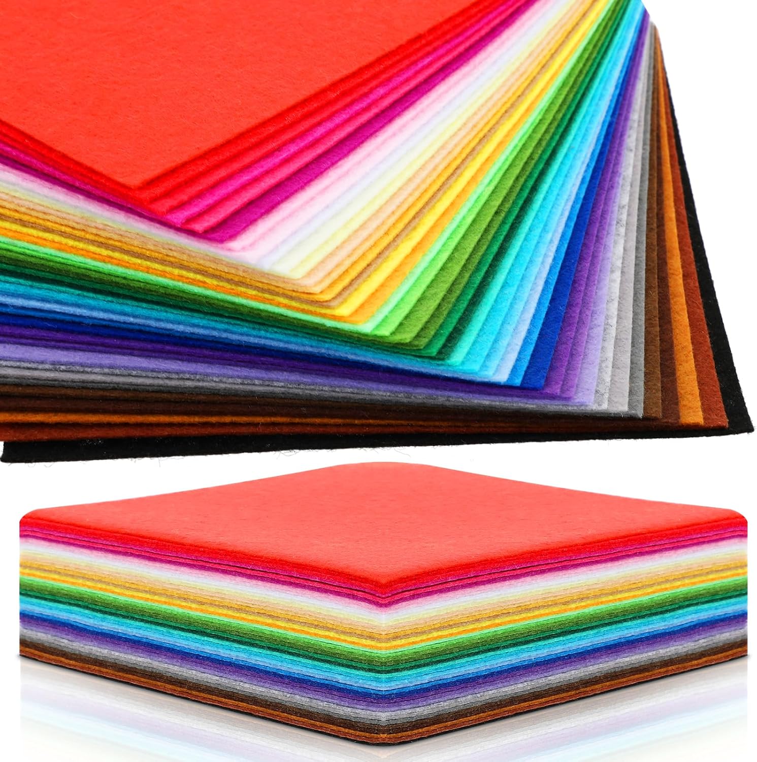 40 hojas de tela de fieltro, colores surtidos, hojas de fieltro no tejidas, para manualidades, manualidades, patchwork, proyectos escolares (5.9 x