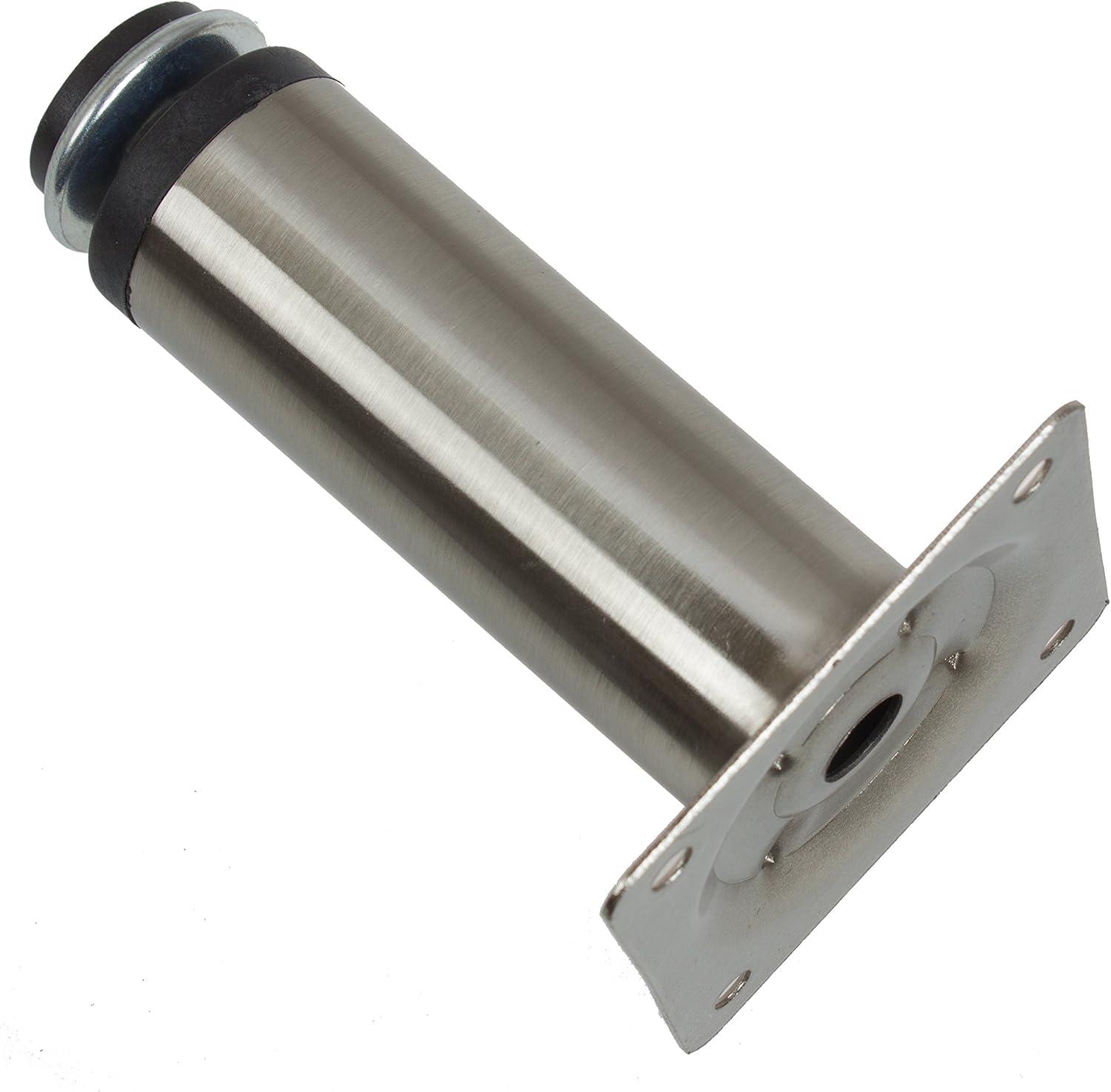 GlideRite Hardware Patas de acero para muebles de 4 pulgadas con tornillo nivelador de níquel satinado, paquete de (4)