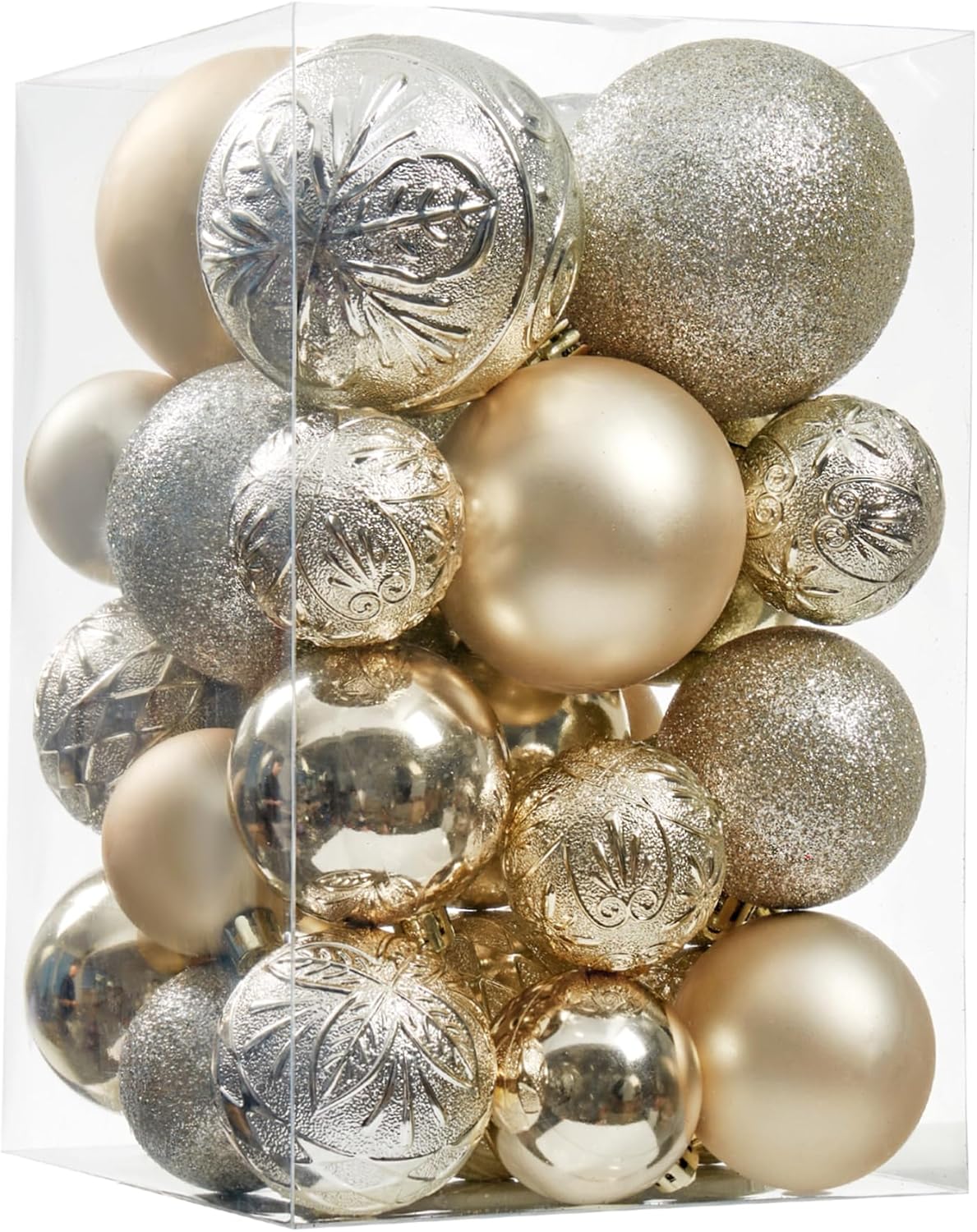 Wironlst Adornos de bola de Navidad  30 adornos de Navidad de plástico inastillables para árbol de Navidad, vacaciones, boda, fiesta (varios