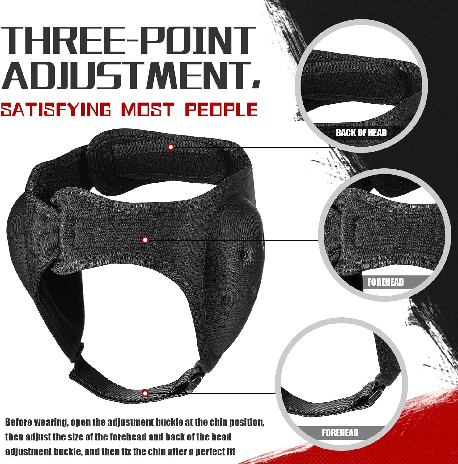 Hoteam 3 piezas de casco de lucha libre suave protector de oído para niños, equipo de lucha libre para niños, jóvenes, adultos, niños y niñas, MMA