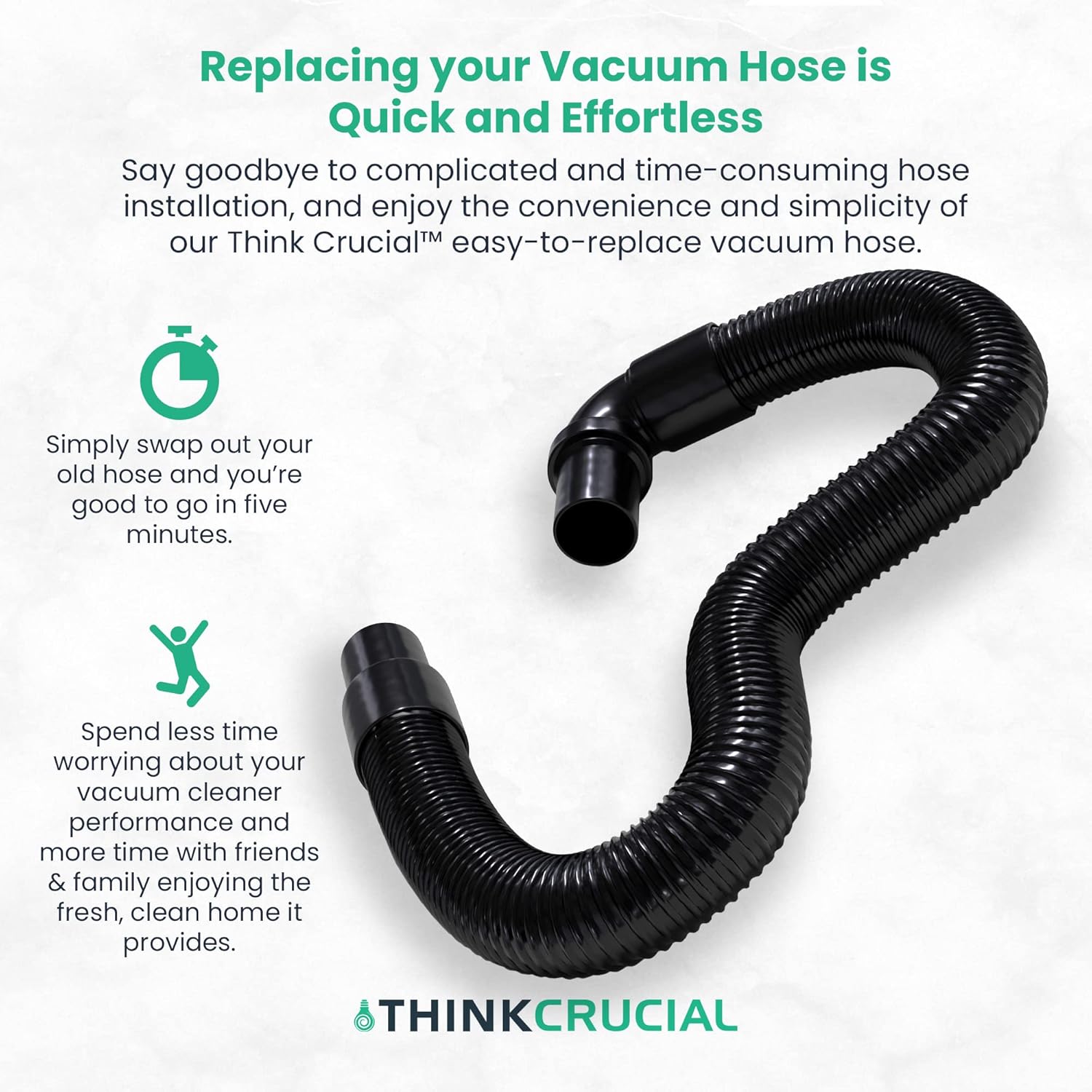 Think Crucial Mochila de disipación estática de repuesto para manguera de vacío ProTeam Super Coach Vac, modo 6, parte 103048, 1 paquete
