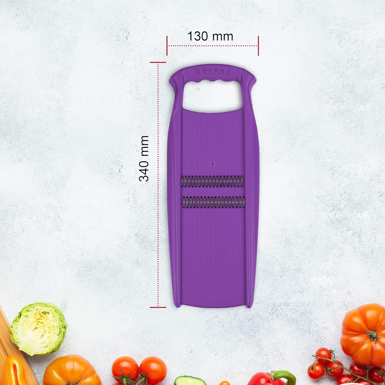 Börner Roko PowerLine Julienne Mandoline  Cortador de tiras para frutas y verduras  Cortador de juliana para tiras finas  Máquina de fideos