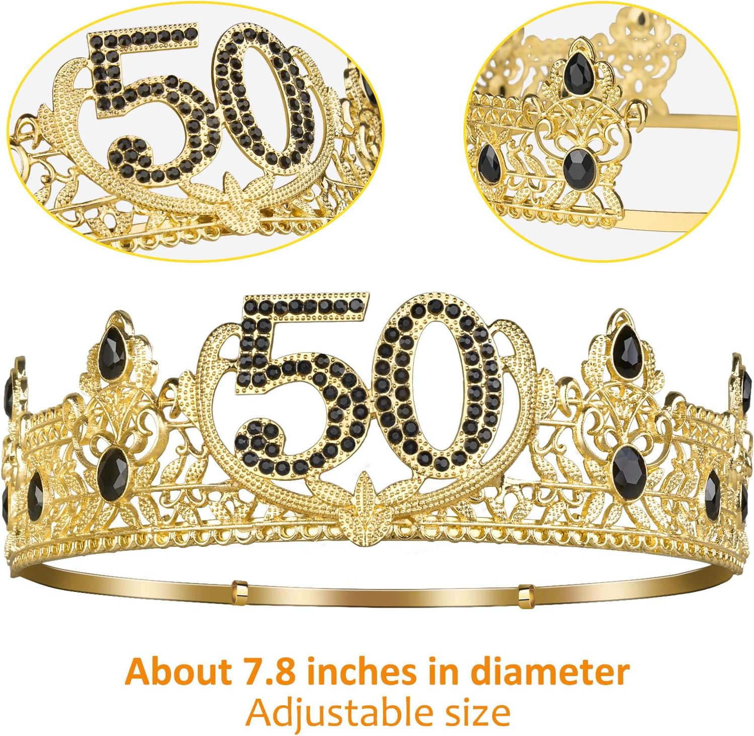 Regalos de cumpleaños 50 para hombres, decoraciones de cumpleaños 50 para hombres, corona de rey de 50 cumpleaños y banda de rey de cumpleaños 50,