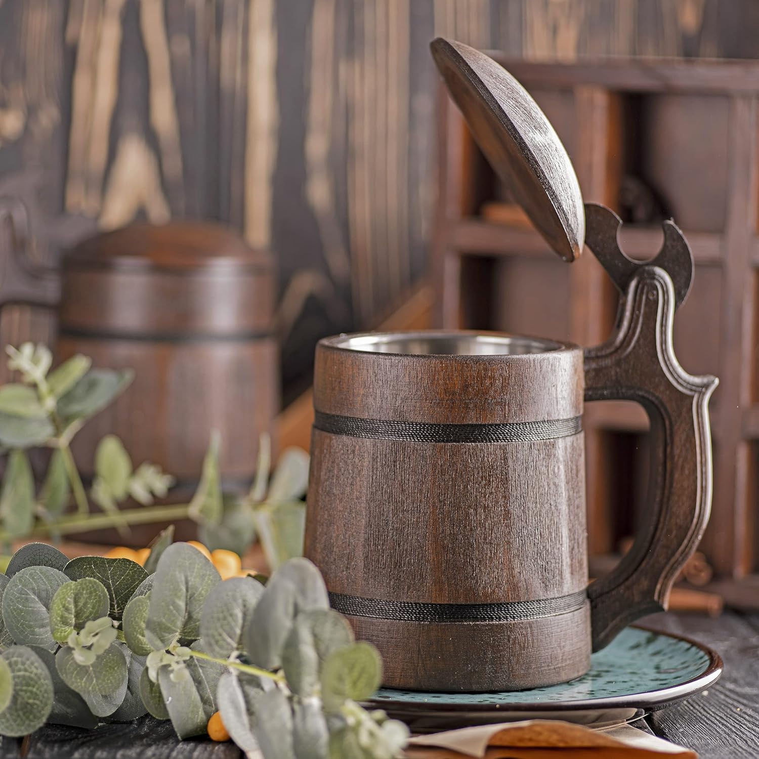 ffxiv – Taza de madera con tapa, regalo para jugadores, jarra de cerveza. Taza de cerveza de madera personalizada. Regalo personalizado para él,