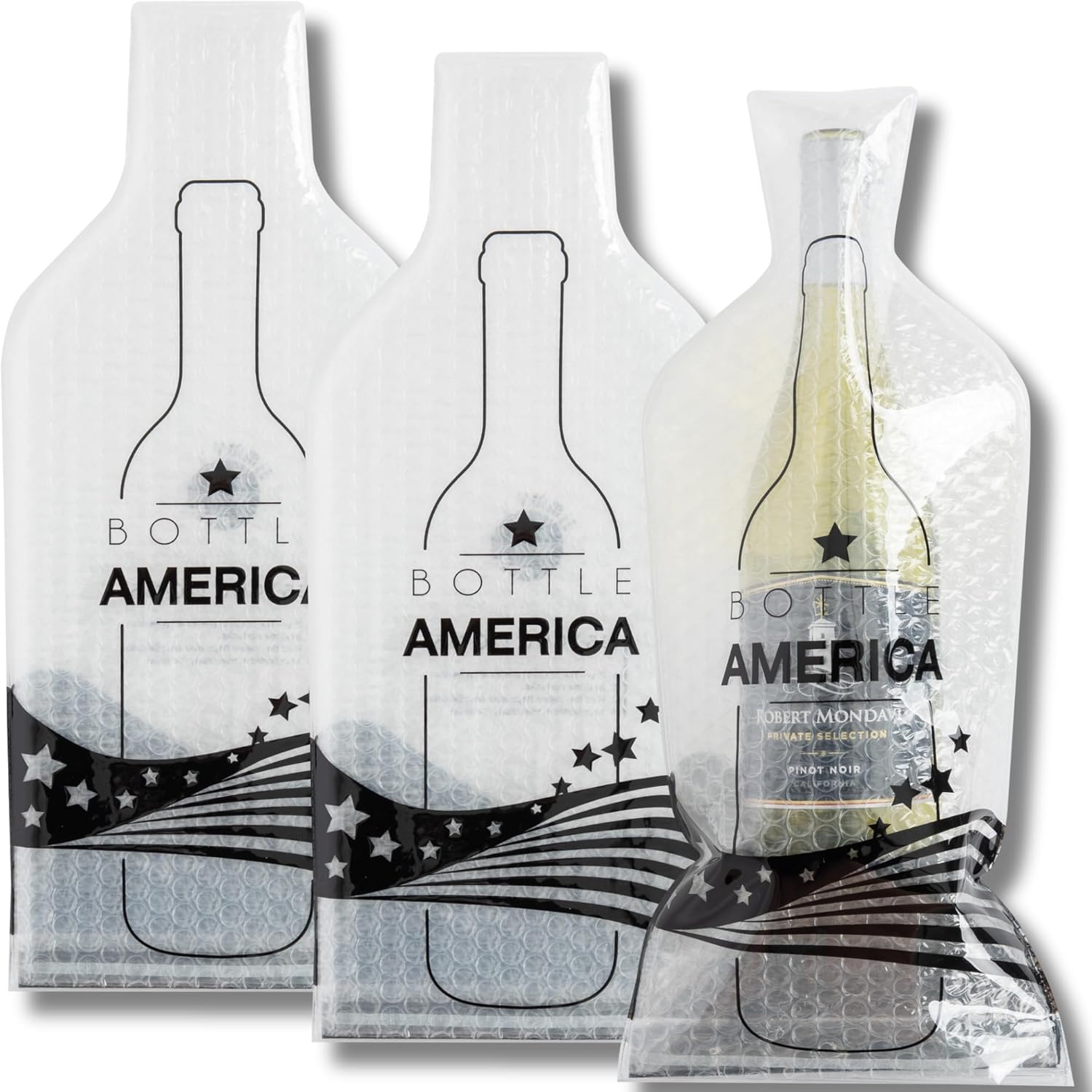 Bottle America – Fundas protectoras de viaje reutilizables para botellas de vidrio  Resistente a impactos y fugas  Bolsa de transporte  Avión