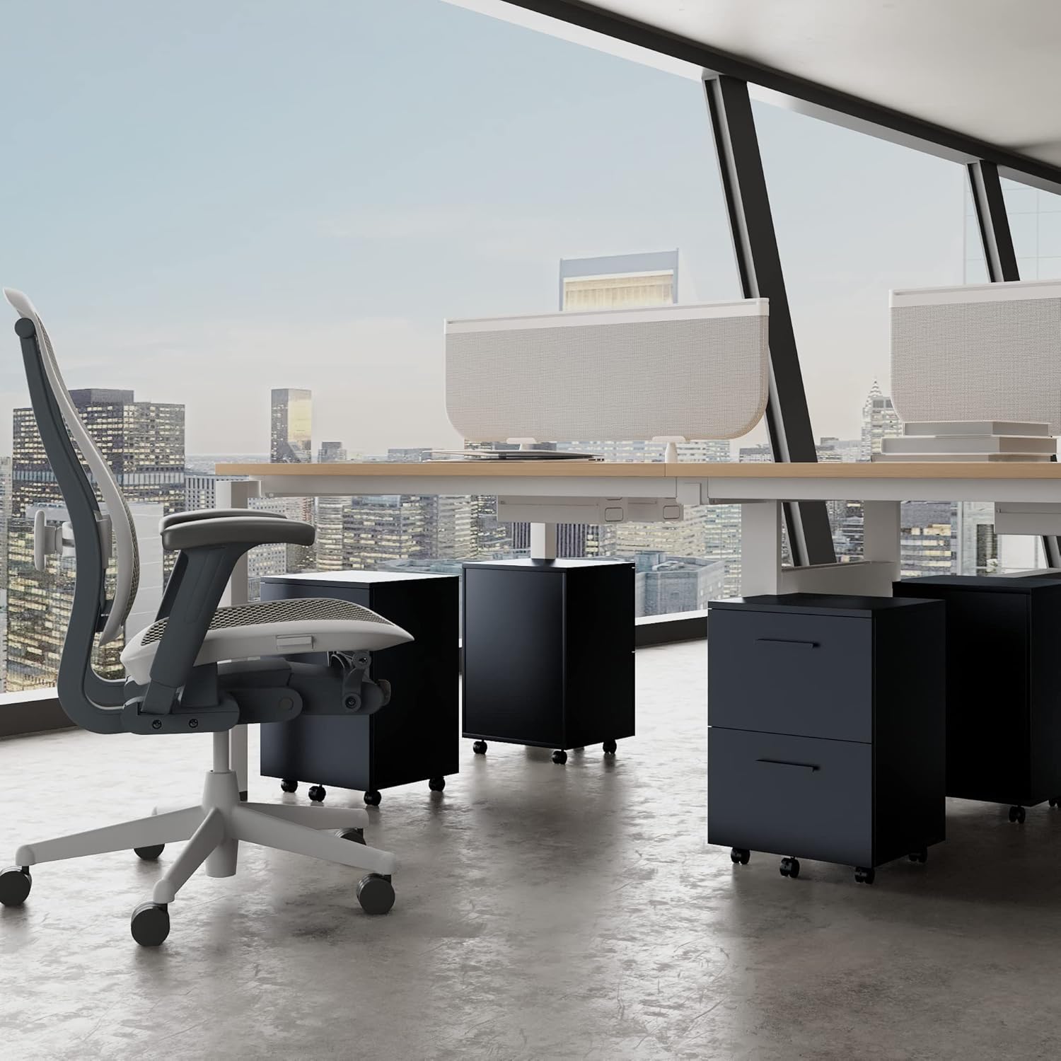 VICLLAX Archivador móvil de 2 cajones, archivador vertical para archivos legalescartaA4, montaje necesario, negro