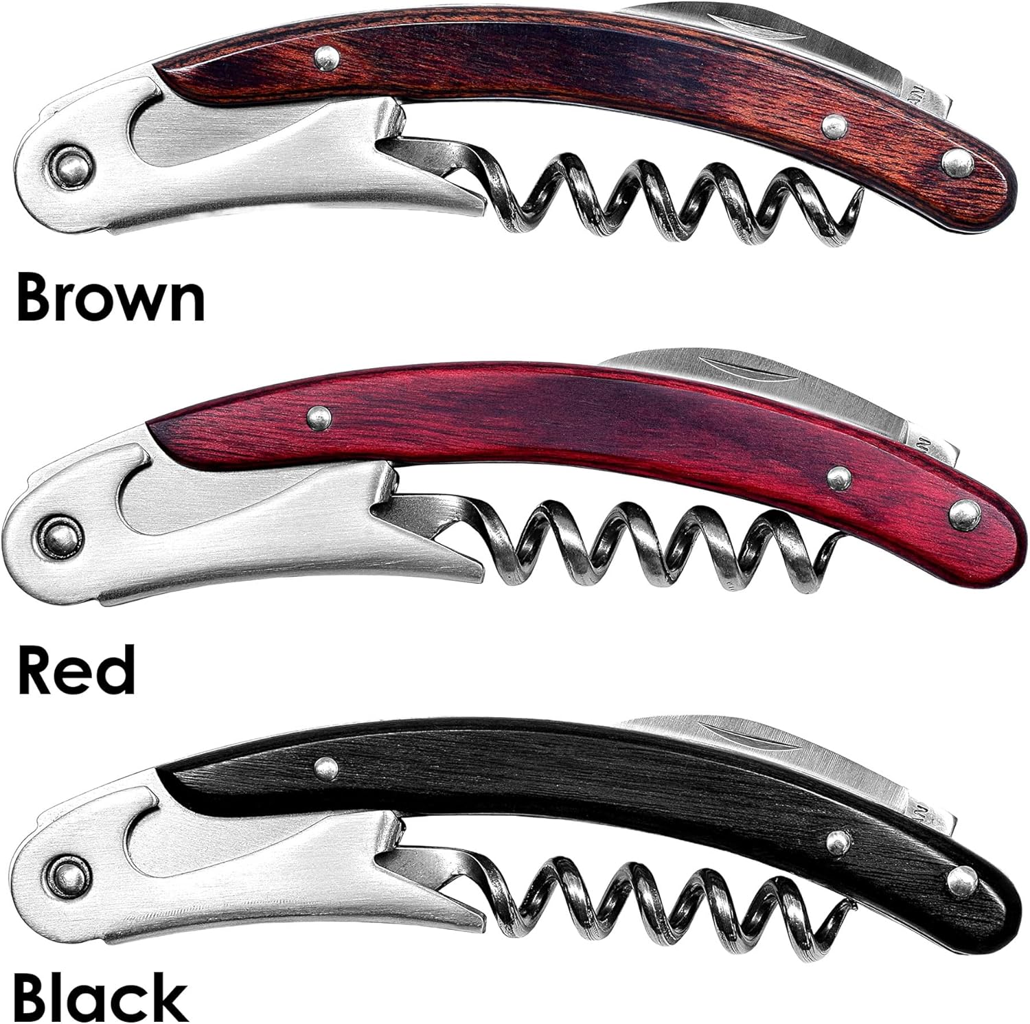 Seki Japan CRESCENT – Cuchillo profesional de camarero con sacacorchos, botellas de vino sumiller y abridor de cerveza, cuerpo de acero inoxidable,