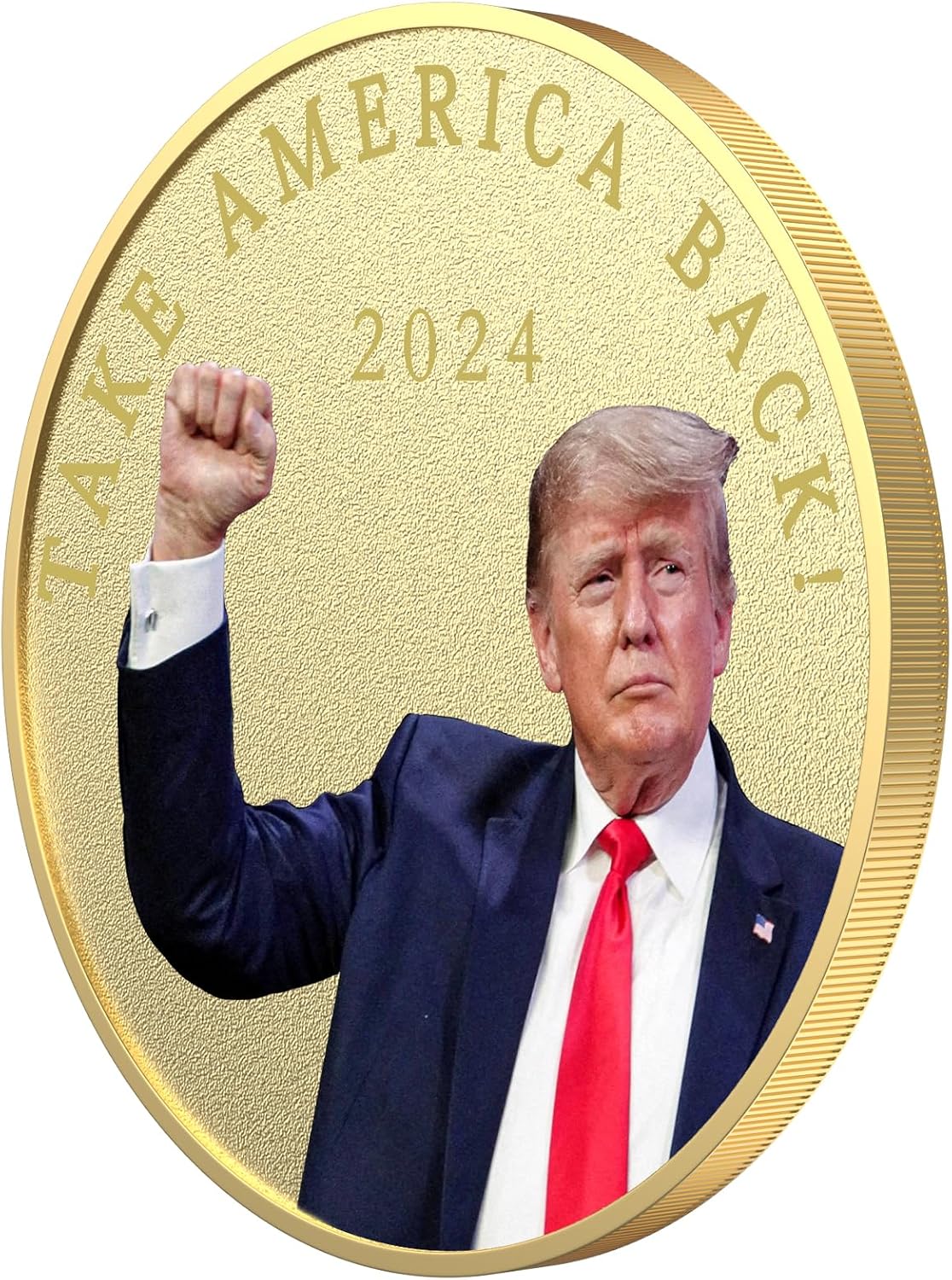 Moneda de desafío Trump 2024 Colección conmemorativa Campaña presidencial Regalos Patriotas Monedas chapadas en oro – Take America Back – Antorcha