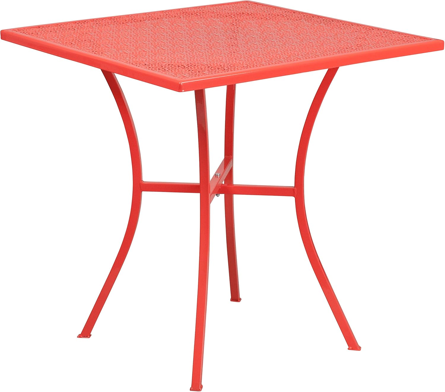 Flash Furniture – Mesa plegable de acero para interiores y exteriores de acero negro cuadrado de grado comercial