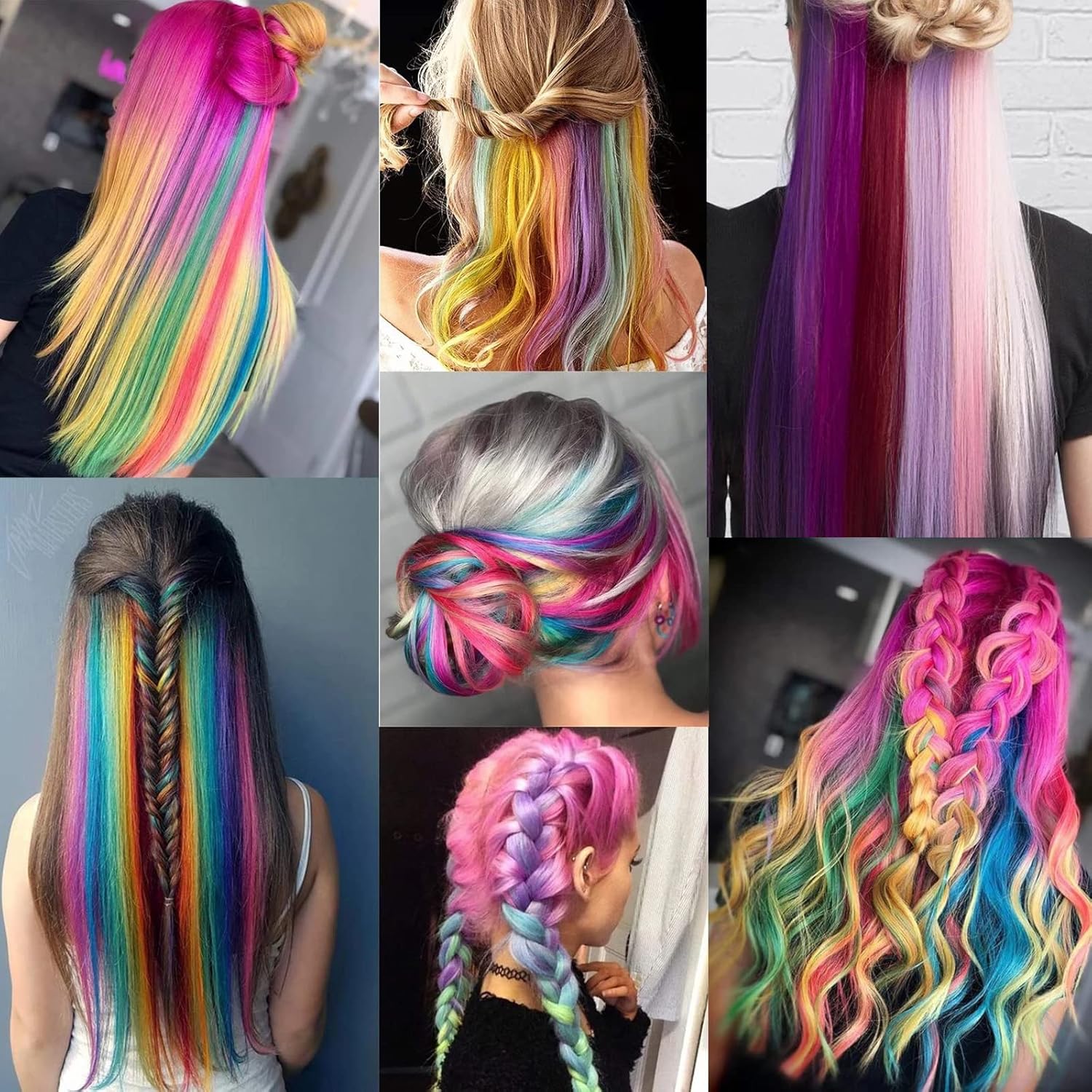 2 extensiones de cabello rojo con clip de 16 pulgadas, extensiones de cabello largo liso con clip, extensiones de cabello coloridas, accesorios para