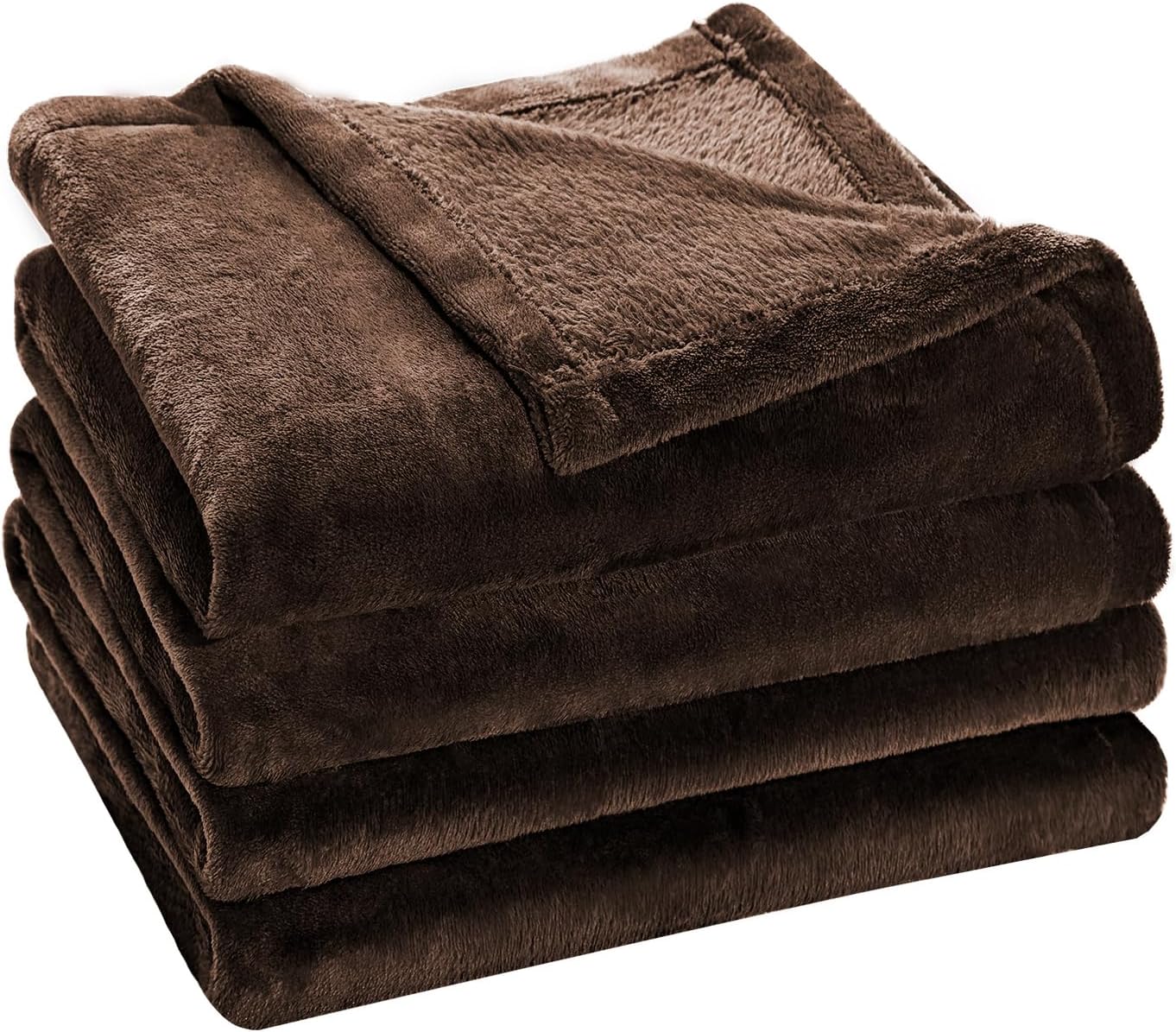 Manta de forro polar tamaño individual, color marrón, para sofá, cama, campamento, viajes, manta mullida y acogedora de felpa de 66 x 90 pulgadas,