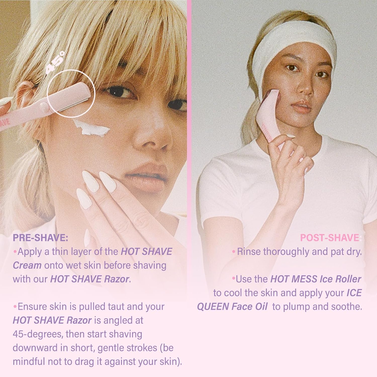 The Skinny Confidential Crema de afeitado caliente, crema de afeitar facial para mujer para dermatología y afeitado para eliminar el vello y pelusa