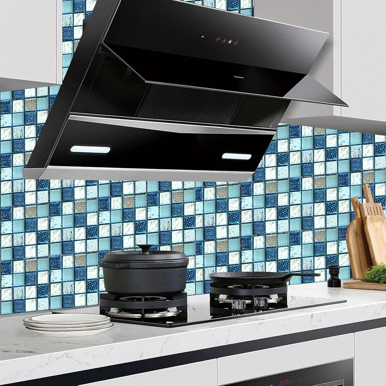 Azulejos autoadhesivos para pared de baño, azulejos 3D autoadhesivos para baño, mesa de lavandería, calcomanías de escalera de 10 hojas