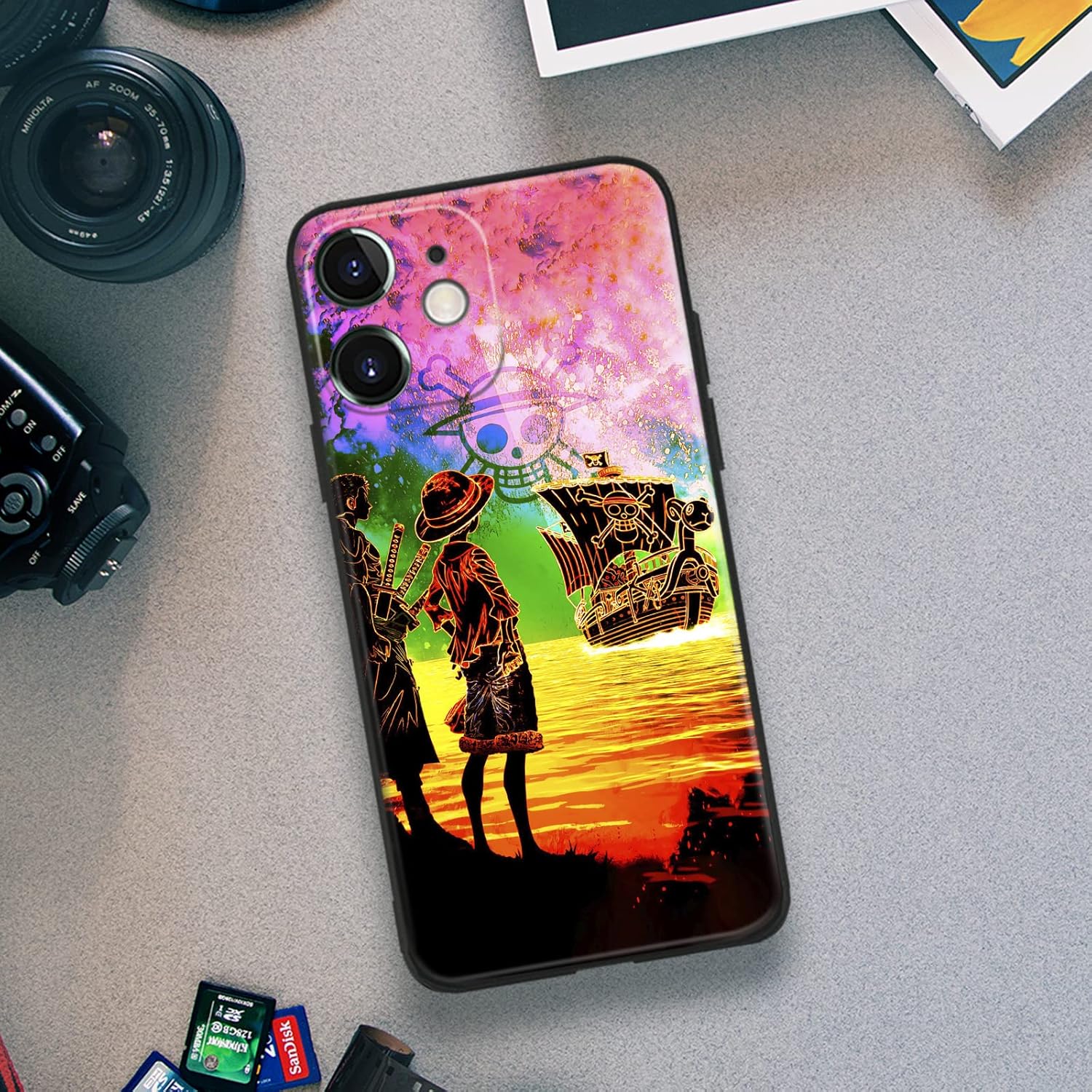 Funda protectora de silicona suave con diseño de anime japonés a la moda, anticaída, diseño de manga, funda protectora de dibujos animados (para