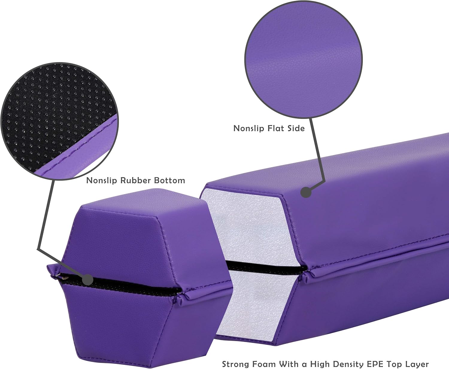 Haz de equilibrio de 69 pies extra plegable y firme de espuma para piso, haz de gimnasia antideslizante, equipo de base para entrenamiento en casa,