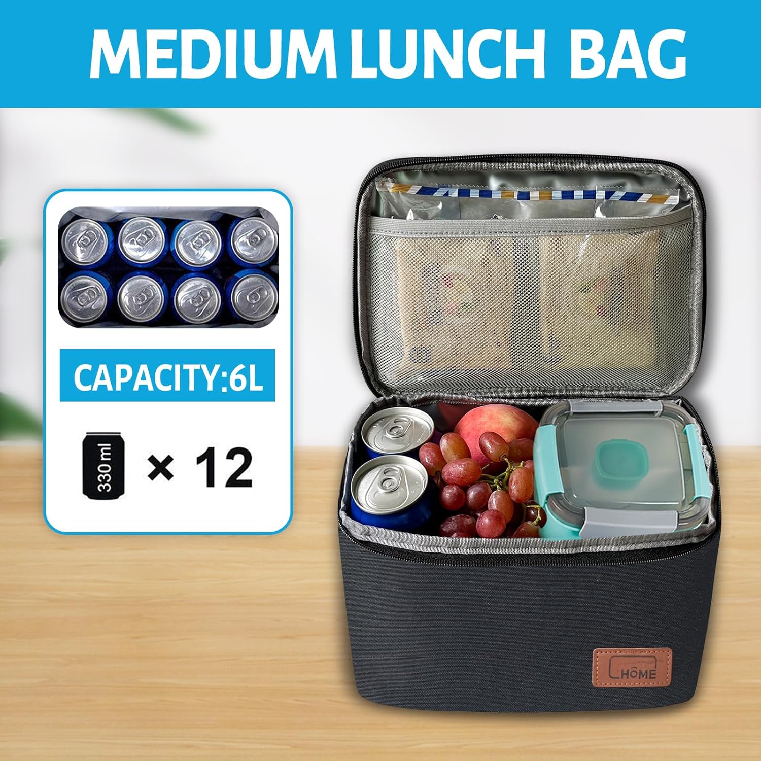 Bolsas de almuerzo aisladas para picnic, bolsa térmica grande para hombres y mujeres, trabajo, senderismo, al aire libre, playa, barbacoa, camping