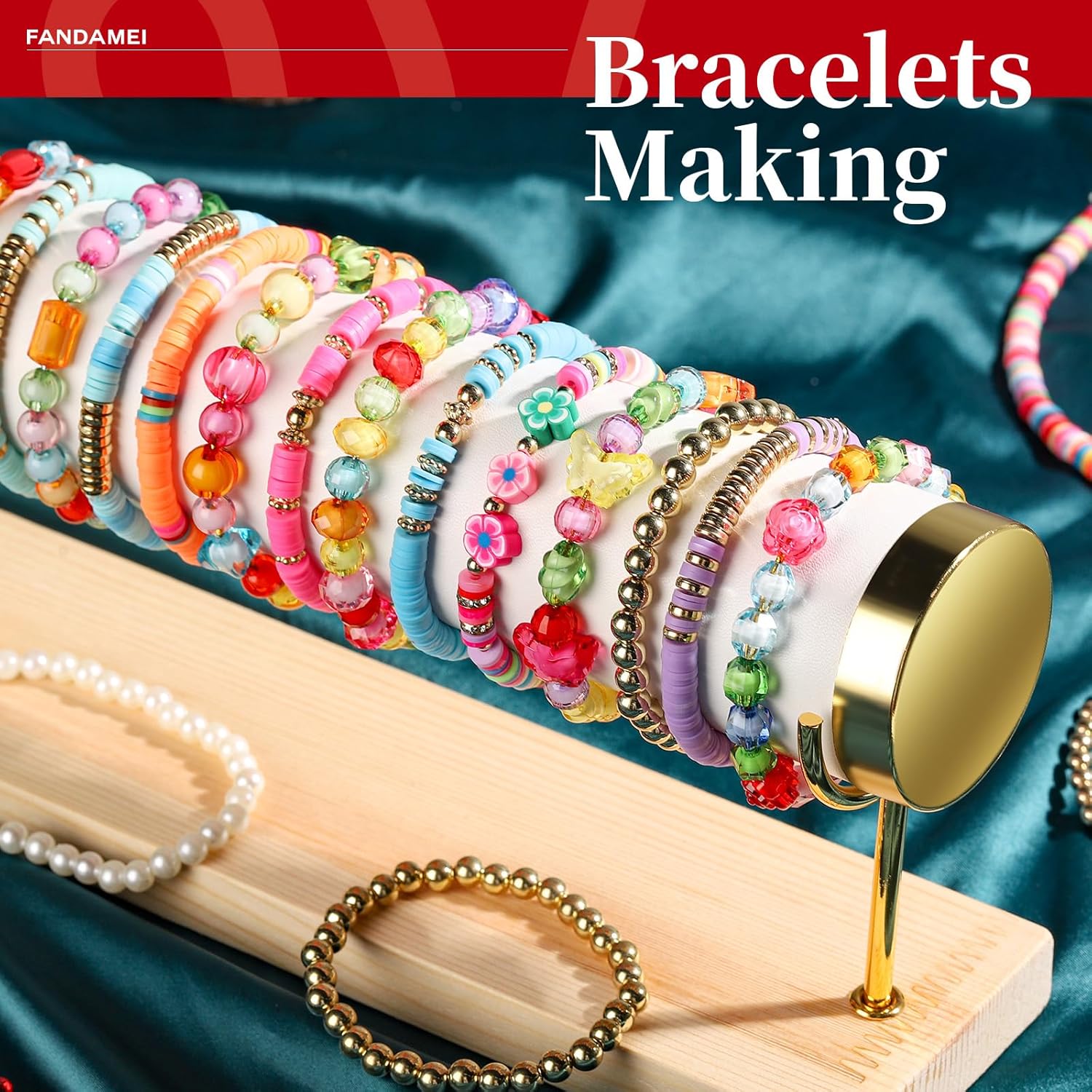 FANDAMEI Cuerda elástica metálica de 0.047 pulgadas, cordón elástico dorado para manualidades, regalo de joyas, cinta elástica para trenzas de