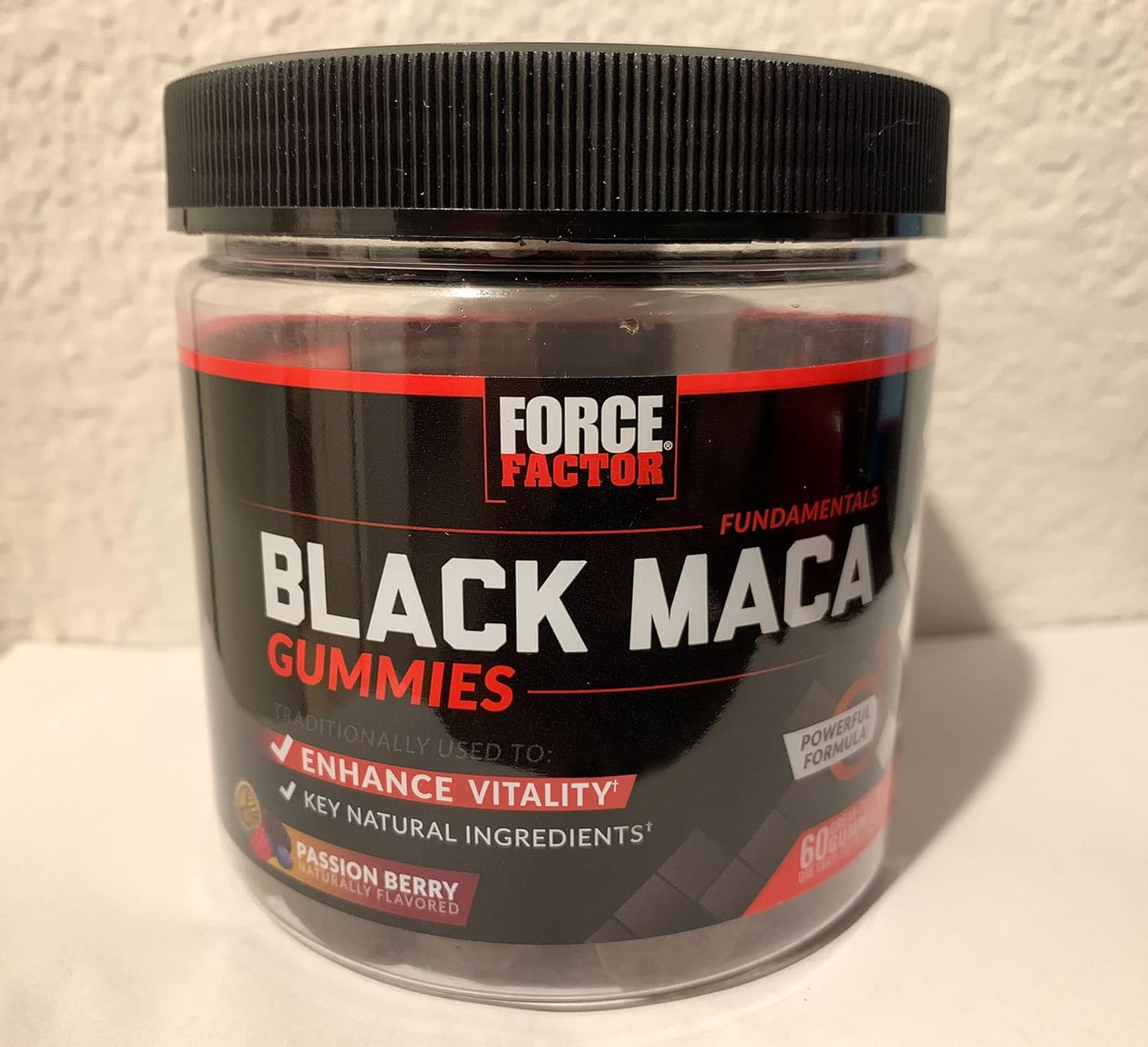 Force Factor Gomitas de maca negra, paquete de 2, raíz de maca negra para mejorar la vitalidad masculina, aumentar la energía y la fuerza, con