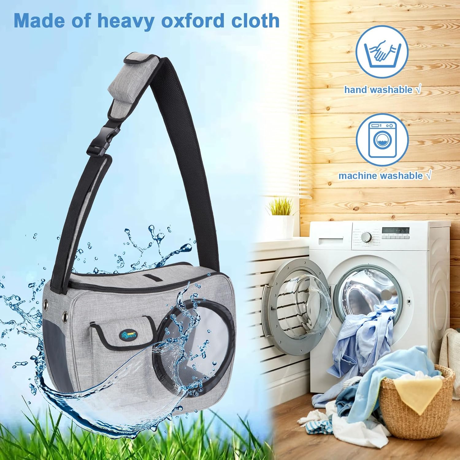 OWNPETS Transportador para mascotas, bolsa de viaje para aerolíneas para mascotas, apta para perros pequeños de 10 a 15 libras, cómodo, ajustable,