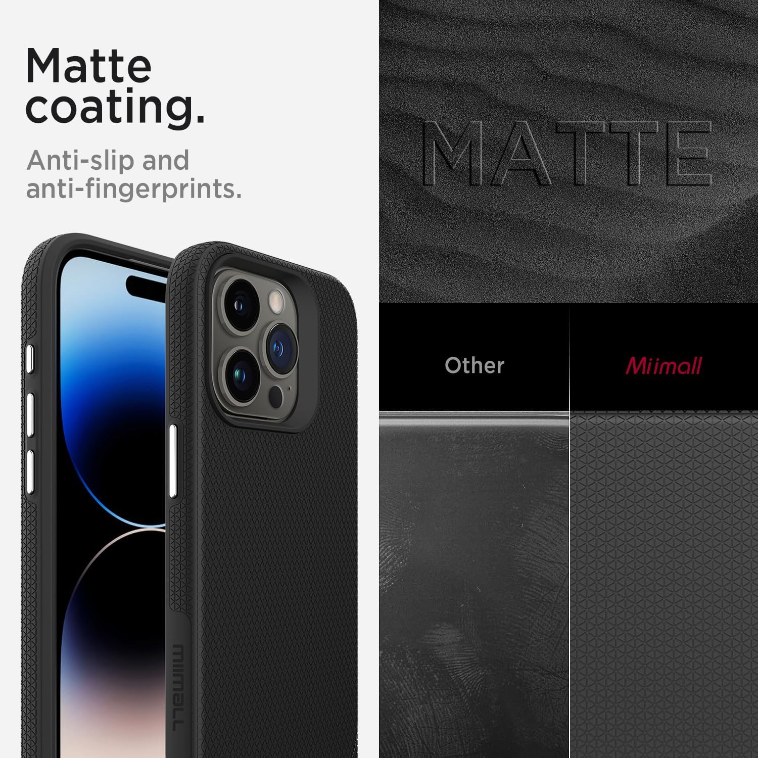 Miimall Funda magnética delgada compatible con iPhone 15 Pro, color negro