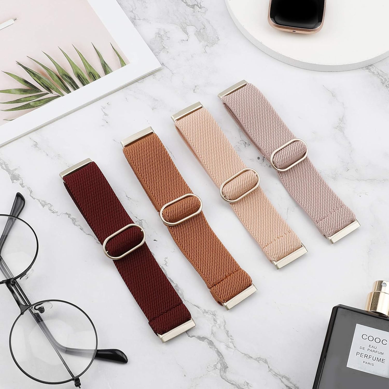 TOYOUTHS Compatible con Fitbit SenseSense 2 BandVersa 3Versa 4 Bandas para mujeres y hombres, correa elástica ajustable de tela de nailon para