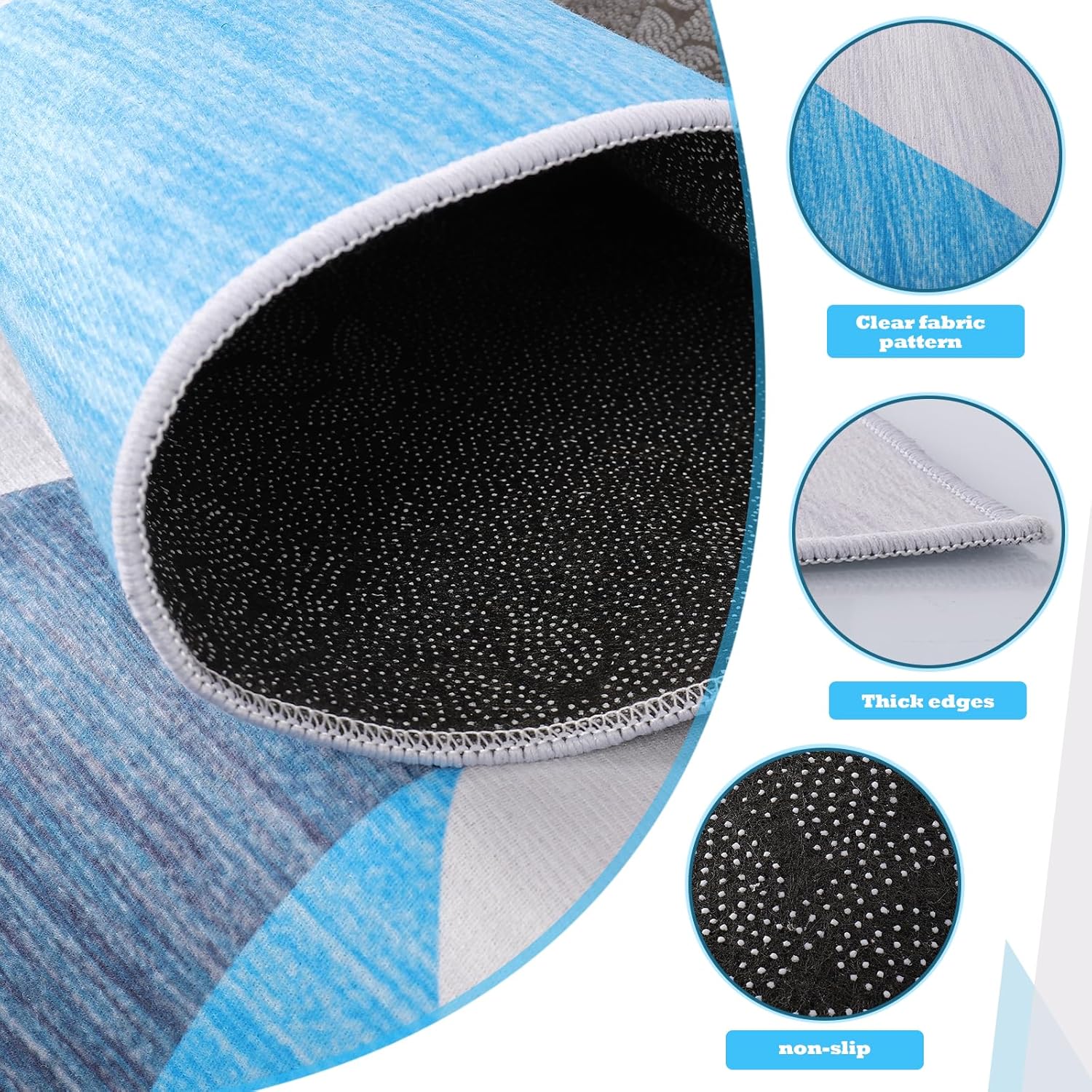 FACULX Alfombra de área de 5 x 7 pies, suave y moderna, con parte trasera de goma antideslizante, lavable a máquina para comedor, hogar, oficina,
