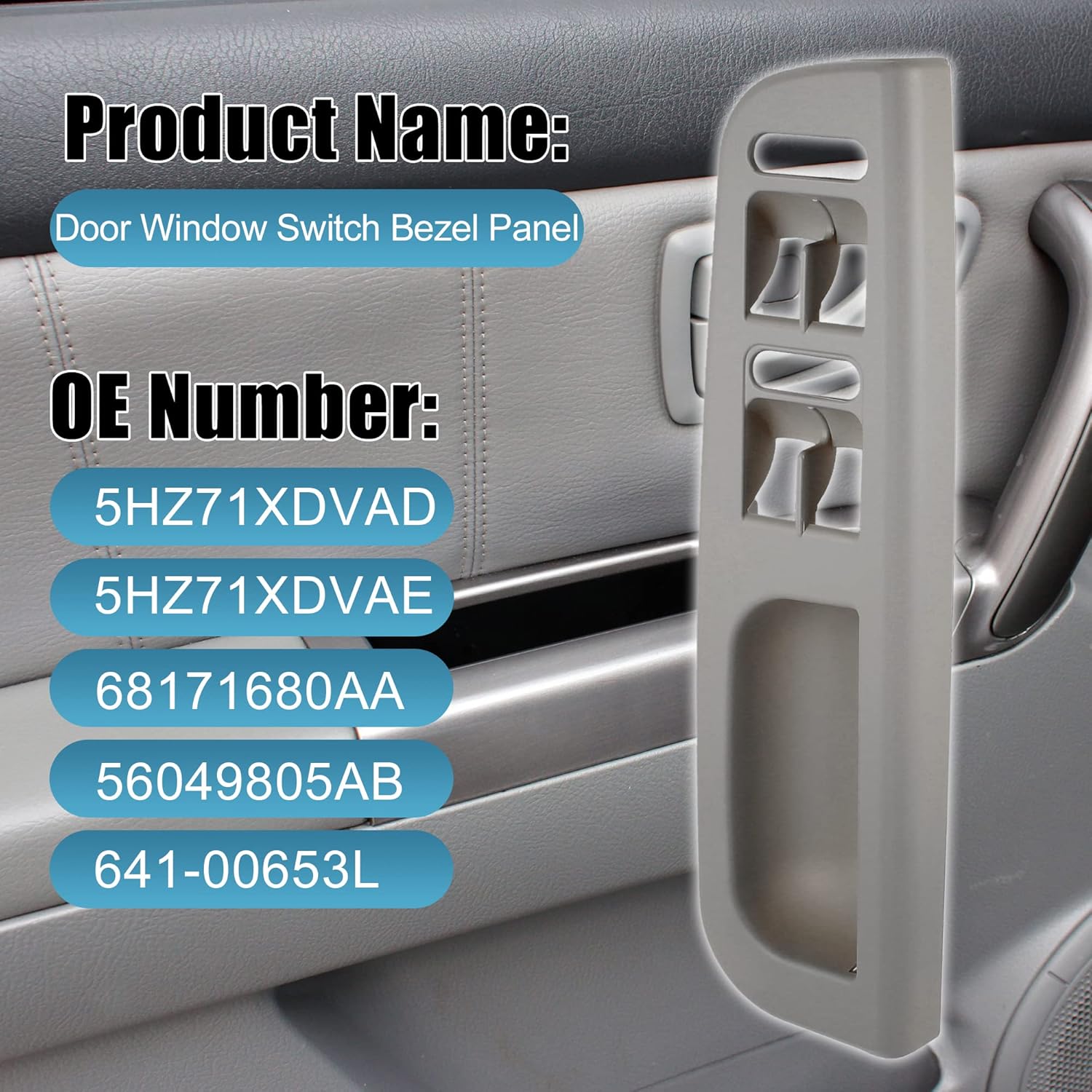 X AUTOHAUX Interruptor de ventana de puerta Panel de bisel para Volkswagen Passat B5 Jetta Bora Golf MK4 1998-2004 3B1867171E Cubierta de control
