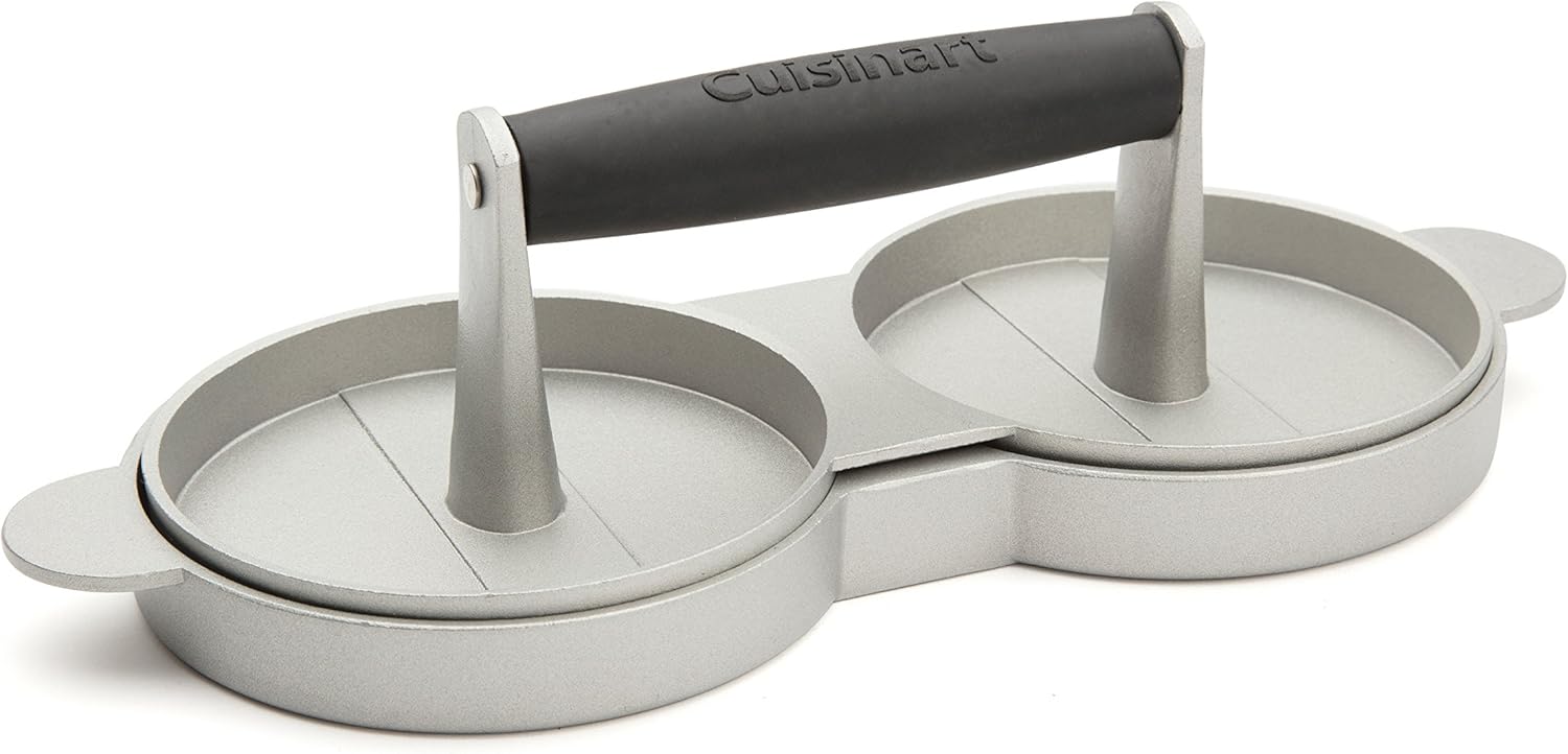 Cuisinart CSBP-100 – Prensa para hamburguesas (3 en 1), prensa doble torta