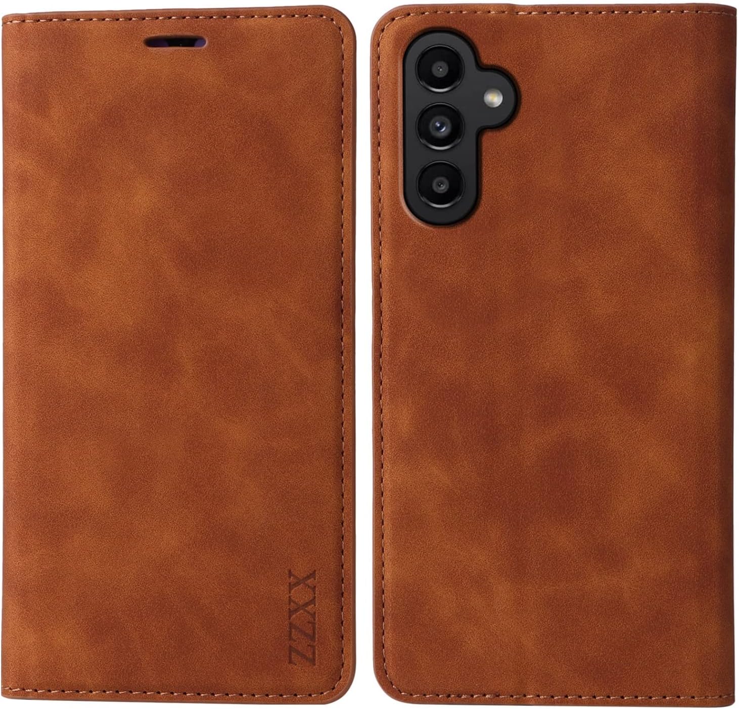 ZZXX Funda tipo cartera para Samsung Galaxy A13 5G con bloqueo RFID, ranura para tarjetas, función atril, magnética, de piel suave, para Samsung