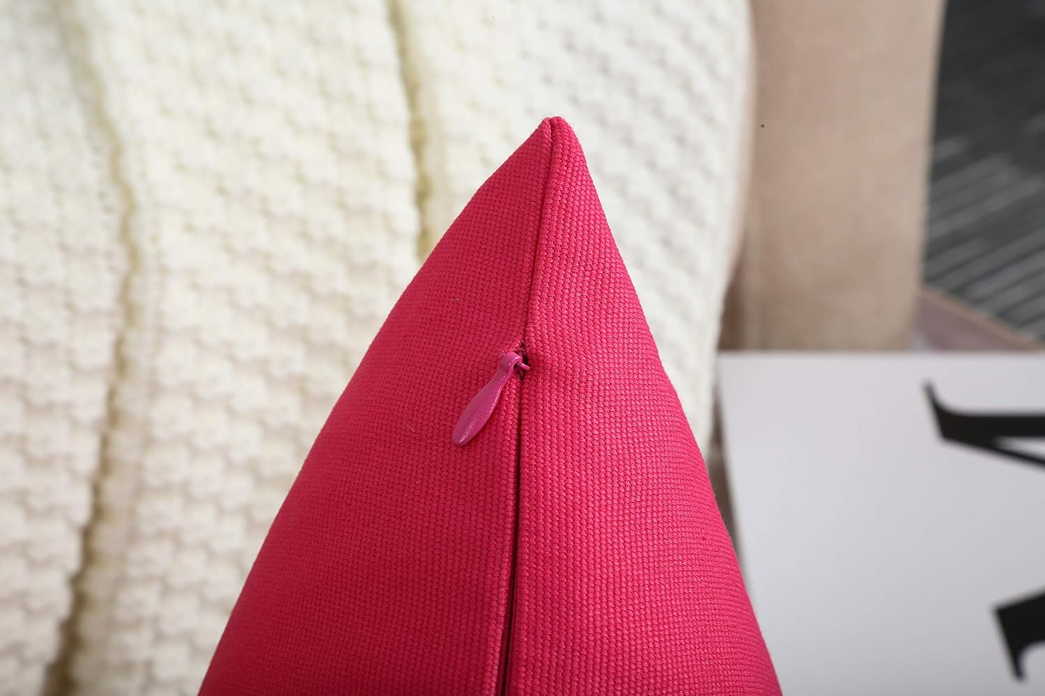 TangDepot – Funda de almohada hecha a mano 100% lona de algodón, Algodón, Rojo sandía