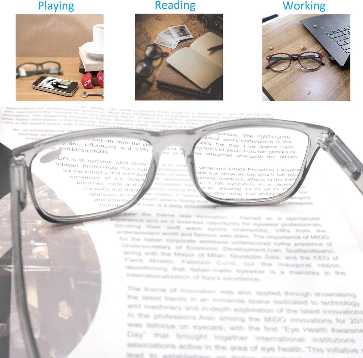 OLOMEE Gafas de lectura grandes para hombre, de gran tamaño, anchas, 1.50, ligeras, claras, con aumento tramposos para hombres con cabeza grande,