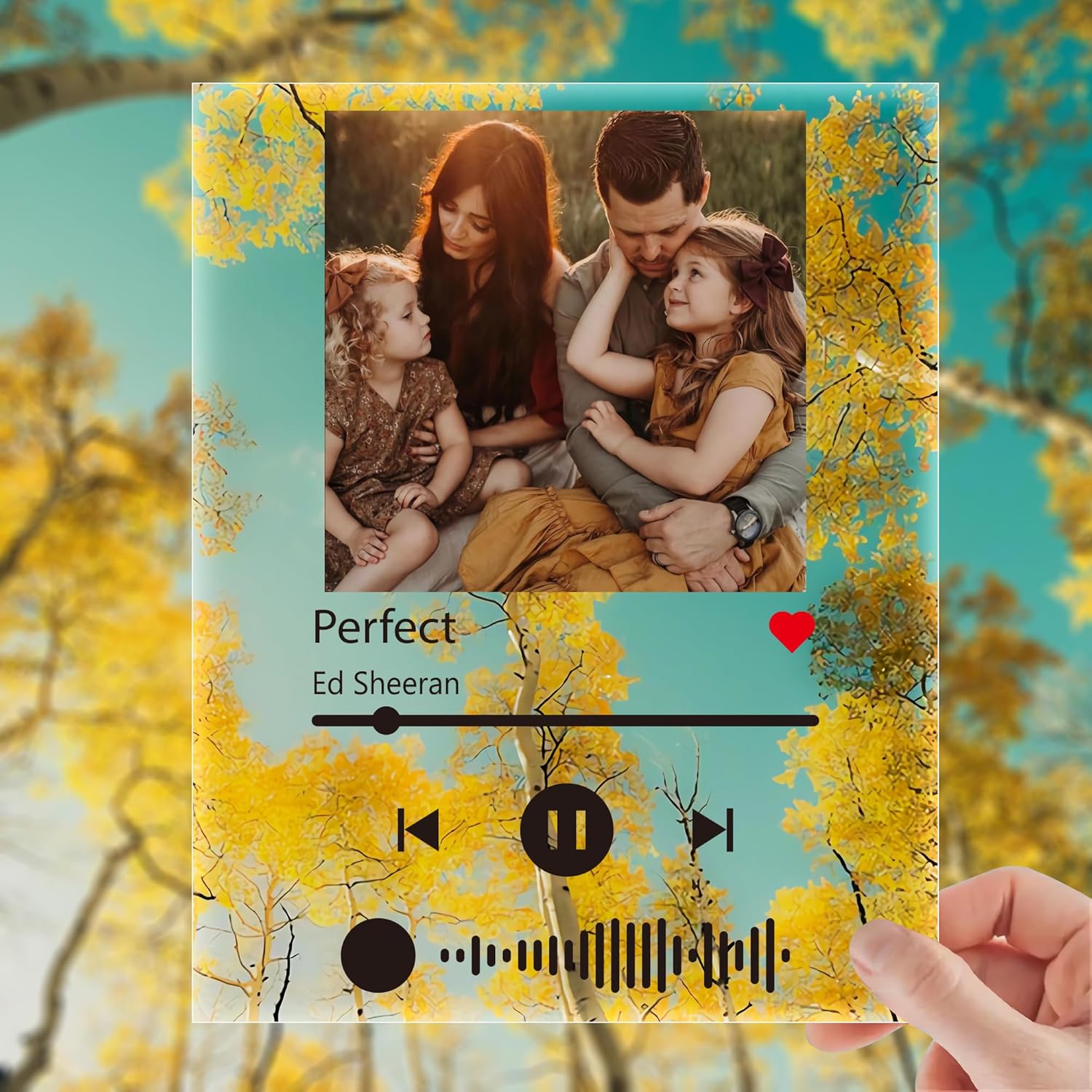 Soporte de acrílico personalizado de Spotify Music Custom Lovers Women Photo Prints Canción Cantante Nombre Fecha Álbum Cubierta Placa Regalo de