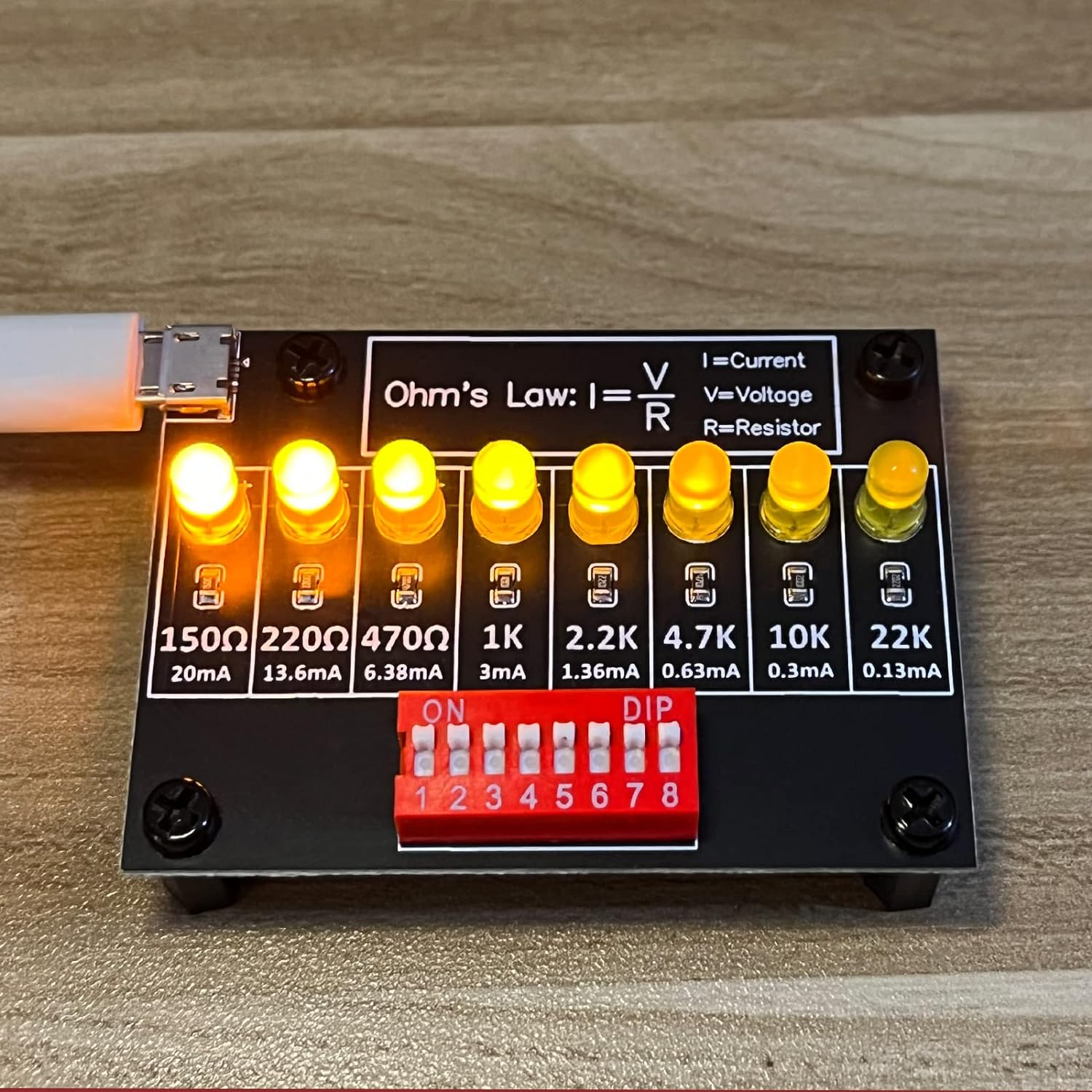 Kit de práctica de soldadura DIY Práctica Circuito Electrónico Proyecto Resistor Tablero de Aprendizaje
