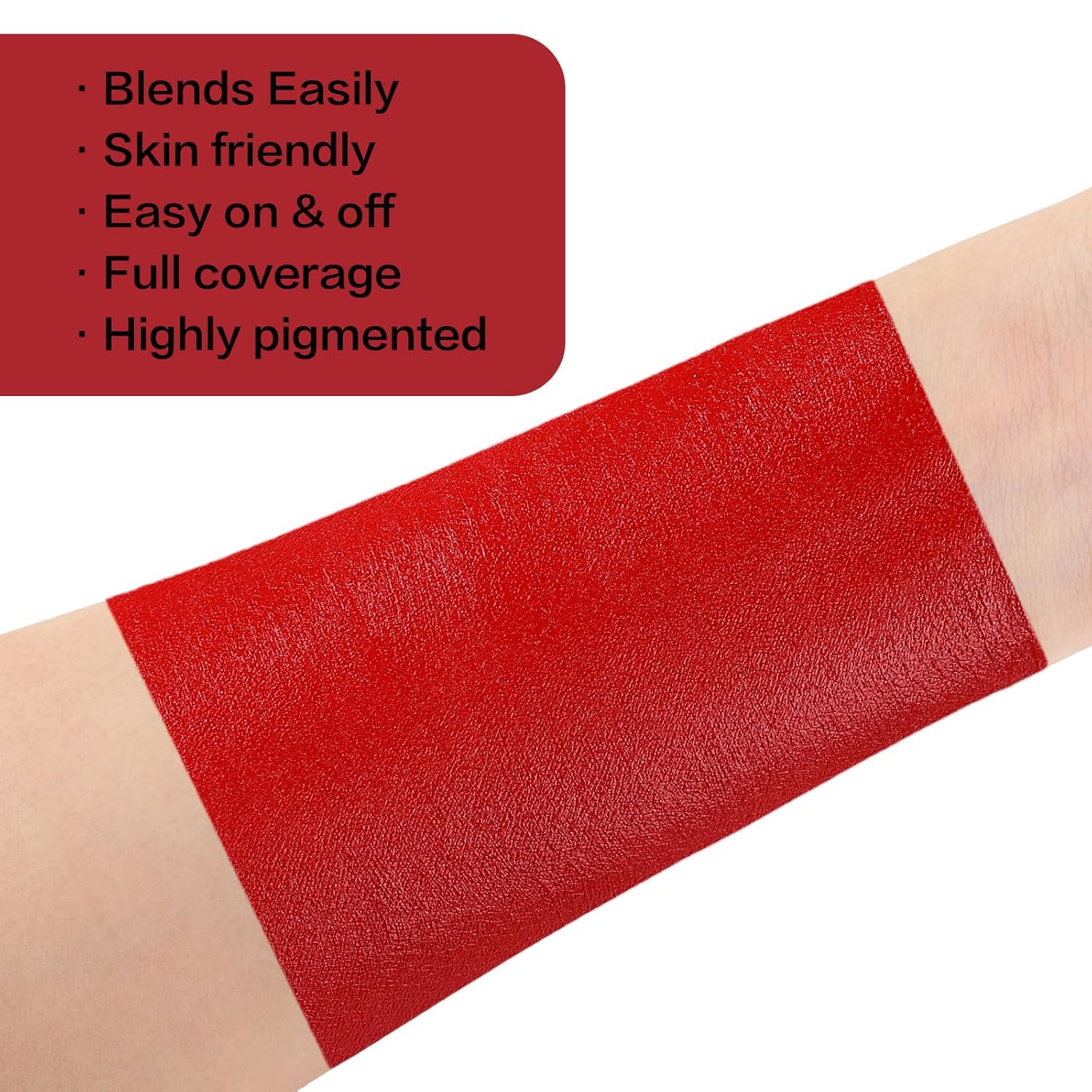 BOBISUKA Pintura facial roja, kit de pintura corporal en crema mezclable, negro ojo para deportes, pintura facial para payaso Joker Demon Devil