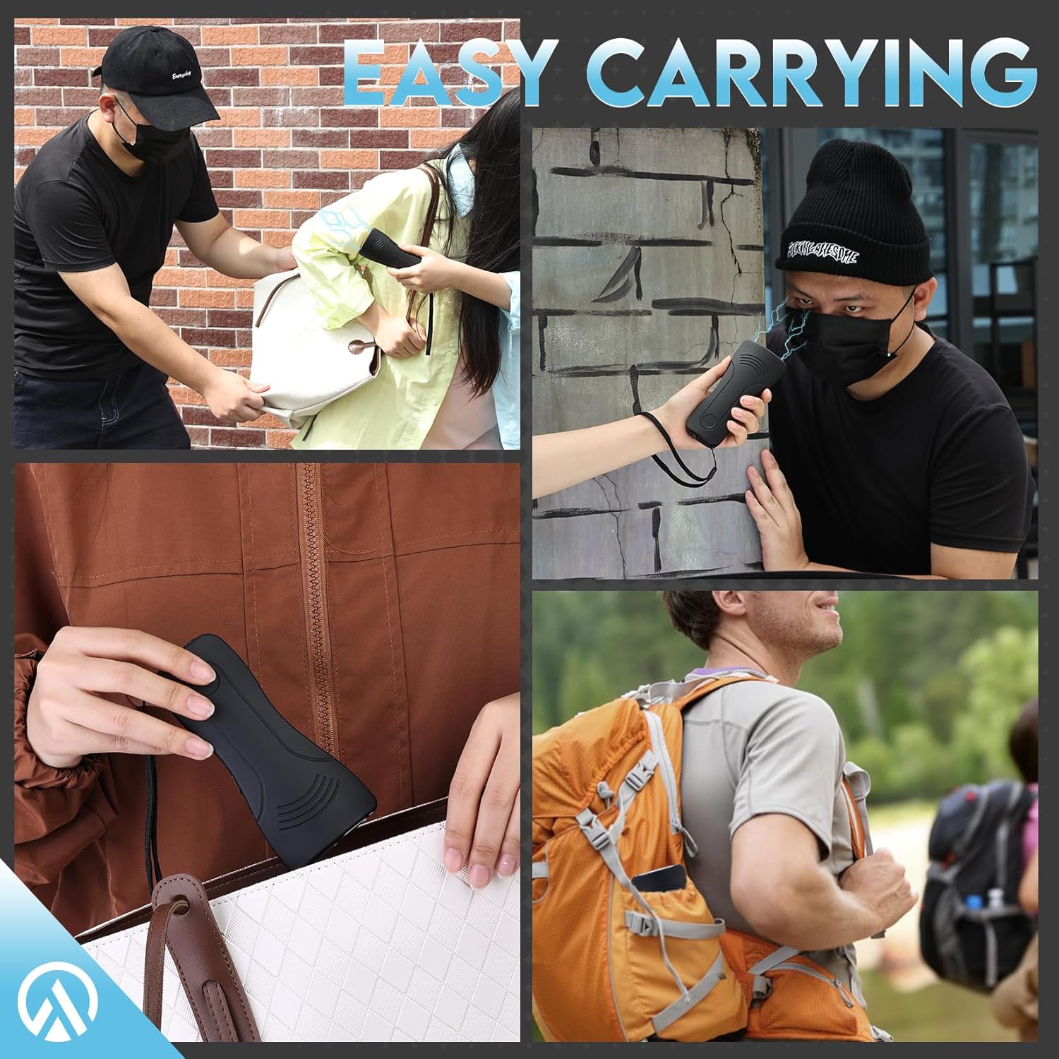 AIMHUNTER Pistola paralizante para protección de autodefensa, pistola aturdidora para protección de autodefensa, batería recargable con linterna