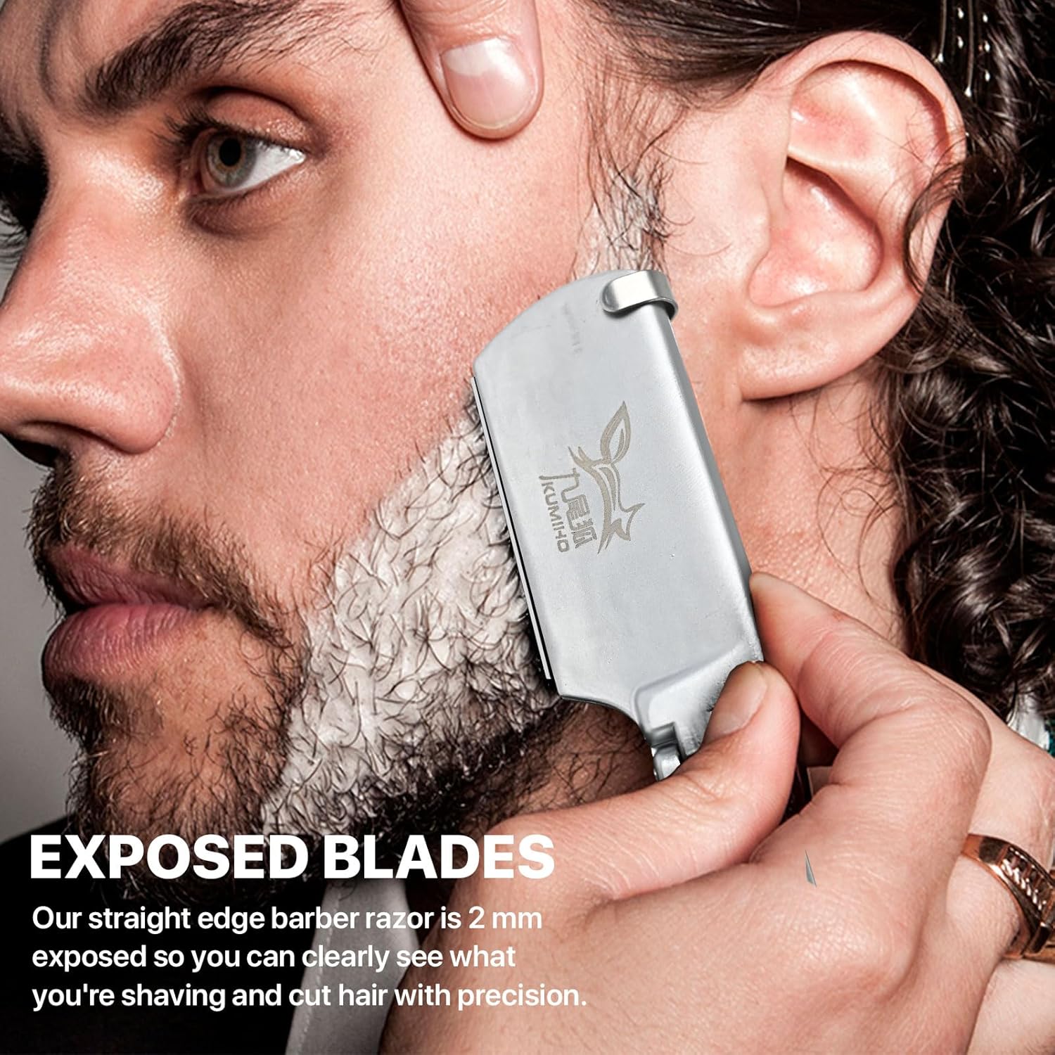 Maquinillas de afeitar manuales afeitadora de mango de secoya afeitadora para hombres afeitadora peluquero profesional Corte de pelo Cuchillo de