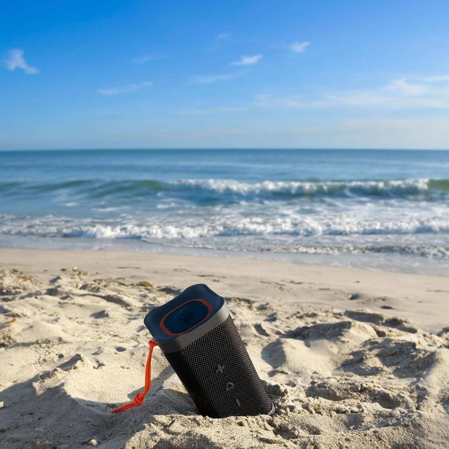 Terrain XL Altavoz Bluetooth inalámbrico – IPX7 impermeable altavoz portátil, batería de 18 horas, muñequera de nailon, verdadero estéreo inalámbrico