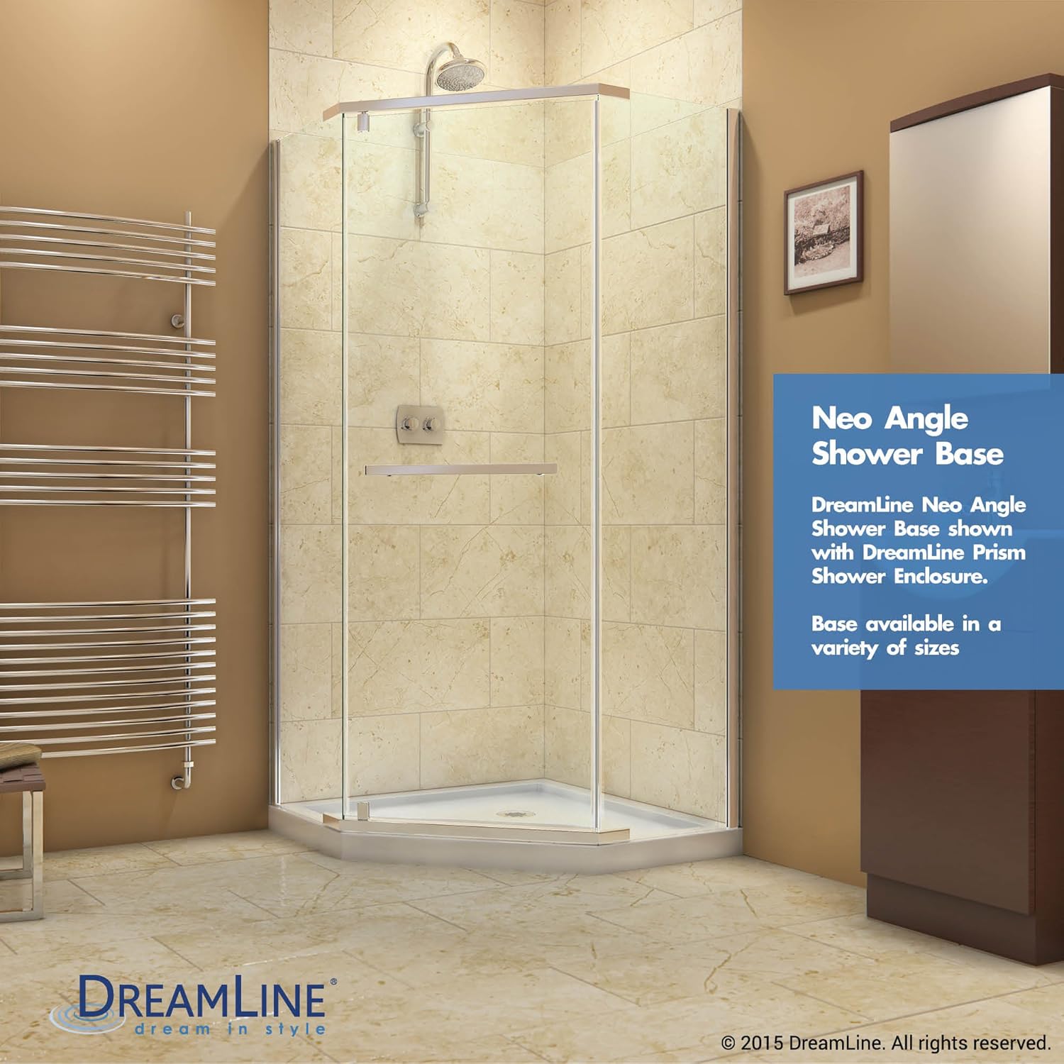 DreamLine SlimLine DLT-2042420 – Base de ducha de drenaje de esquina de 42 pulgadas de profundidad x 42 pulgadas de ancho x 2 34 pulgadas de alto,